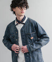 KRIFF MAYER ノーカラーデニムカバーオールワークジャケット 2534002 15611
