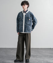 KRIFF MAYER ノーカラーデニムカバーオールワークジャケット 2534002 15611