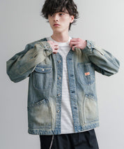 KRIFF MAYER ノーカラーデニムカバーオールワークジャケット 2534002 15611