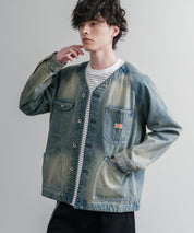 KRIFF MAYER ノーカラーデニムカバーオールワークジャケット 2534002 15611