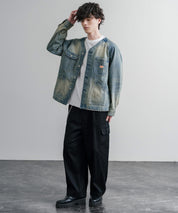 KRIFF MAYER ノーカラーデニムカバーオールワークジャケット 2534002 15611