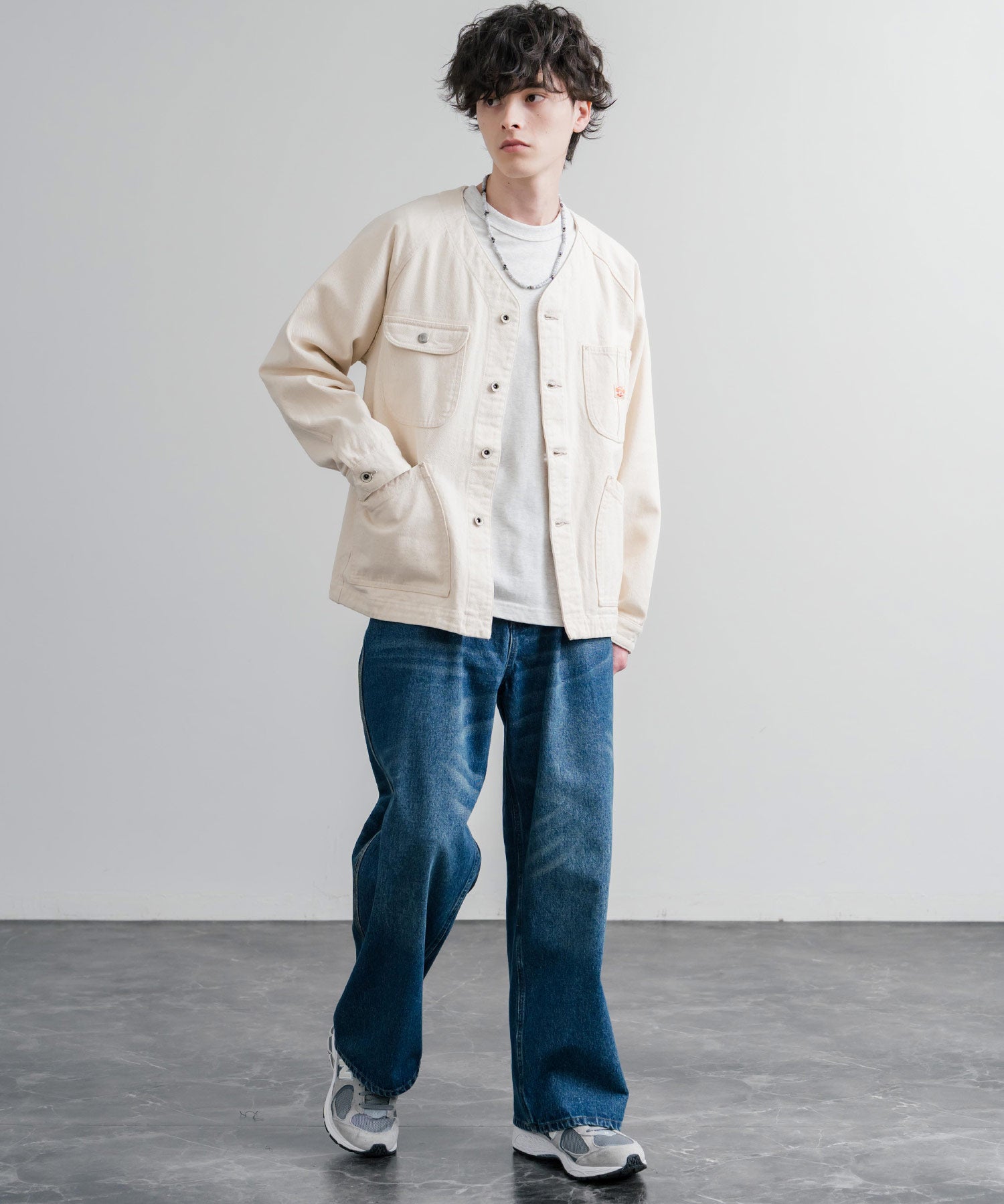 KRIFF MAYER ノーカラーデニムカバーオールワークジャケット 2534002 15611