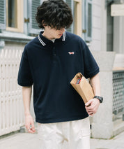 PENNEYS 別注コラボFOXワッペン刺繍鹿の子半袖ポロシャツ 15619