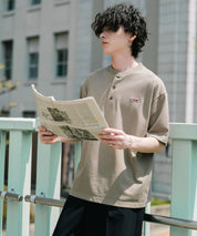 PENNEYS 別注コラボFOXワッペン鹿の子ヘンリーネック半袖Tシャツ 15620