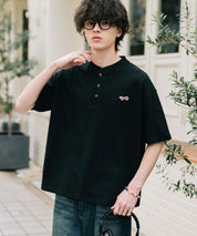 PENNEYS 別注コラボFOXワッペン鹿の子ヘンリーネック半袖Tシャツ 15620