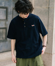 PENNEYS 別注コラボFOXワッペン鹿の子ヘンリーネック半袖Tシャツ 15620