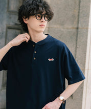 PENNEYS 別注コラボFOXワッペン鹿の子ヘンリーネック半袖Tシャツ 15620