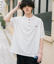 PENNEYS 別注コラボFOXワッペン鹿の子ヘンリーネック半袖Tシャツ 15620