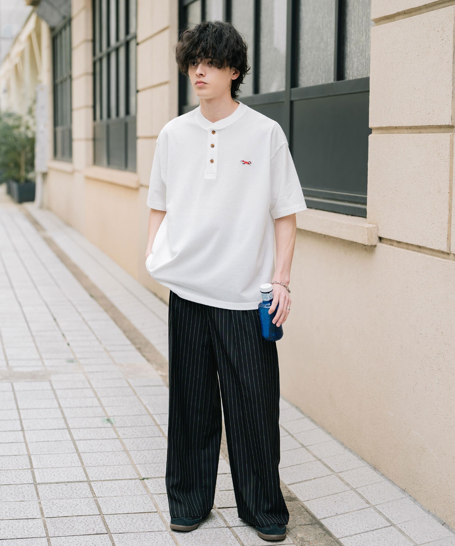 PENNEYS 別注コラボFOXワッペン鹿の子ヘンリーネック半袖Tシャツ 15620
