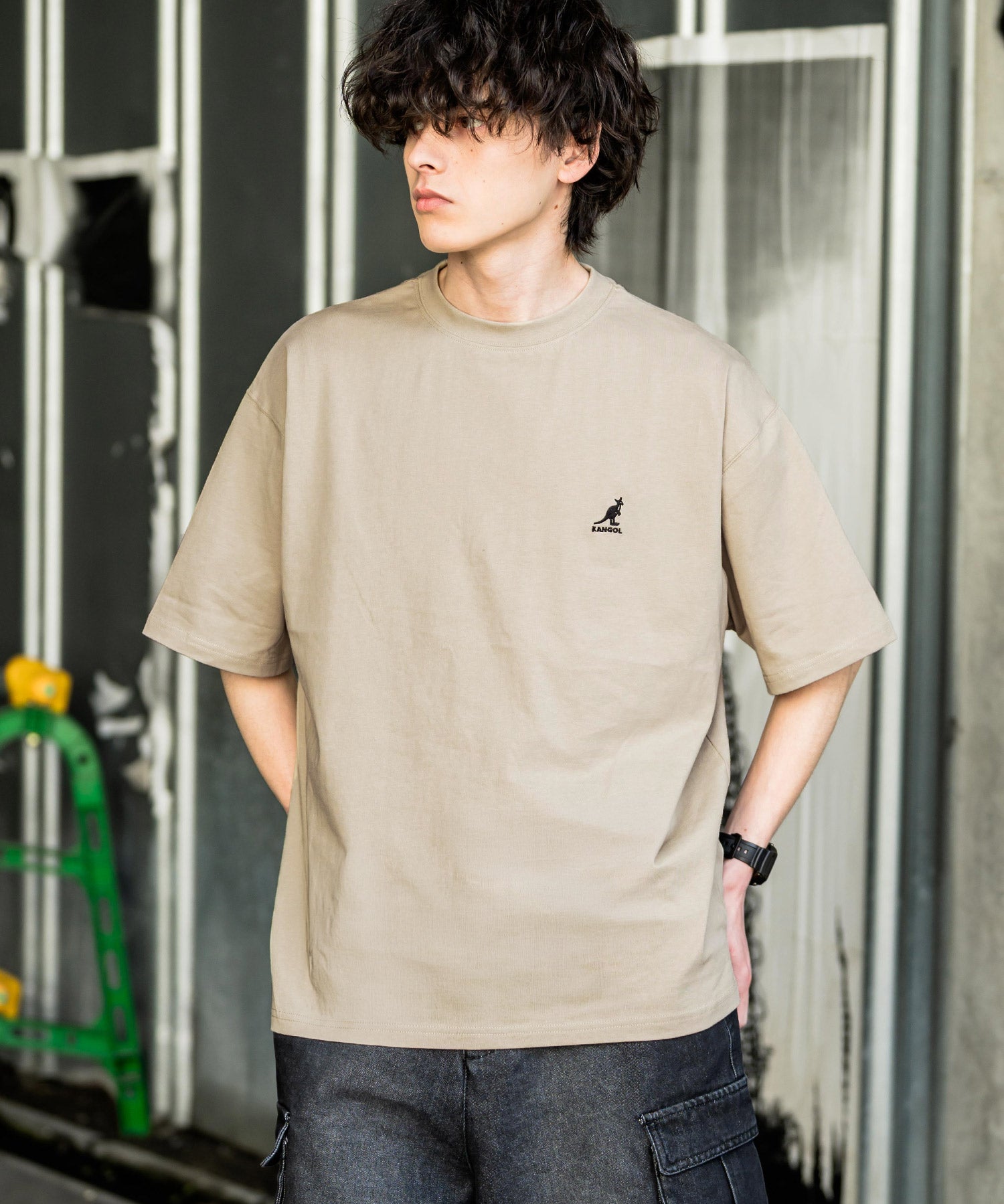 KANGOL 別注コラボ接触冷感ワンポイントロゴ刺繍半袖Tシャツ 15621