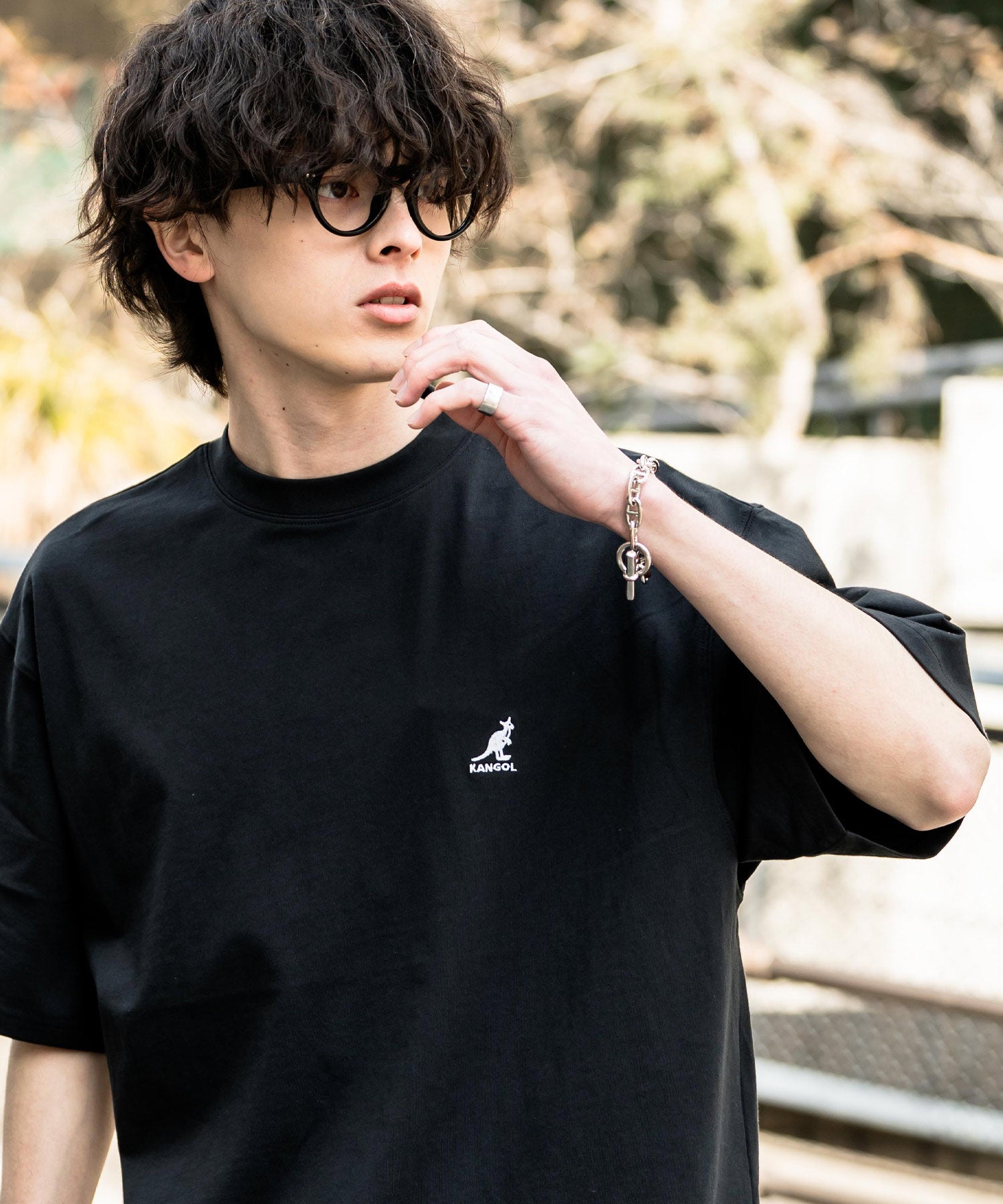 B系貴重 ロサンゼルステリトリー ツナギ BBOY HIPHOP XL 刺繍 KANGOL 別注コラボ接触冷感ワンポイントロゴ刺繍半袖Tシャツ 15621