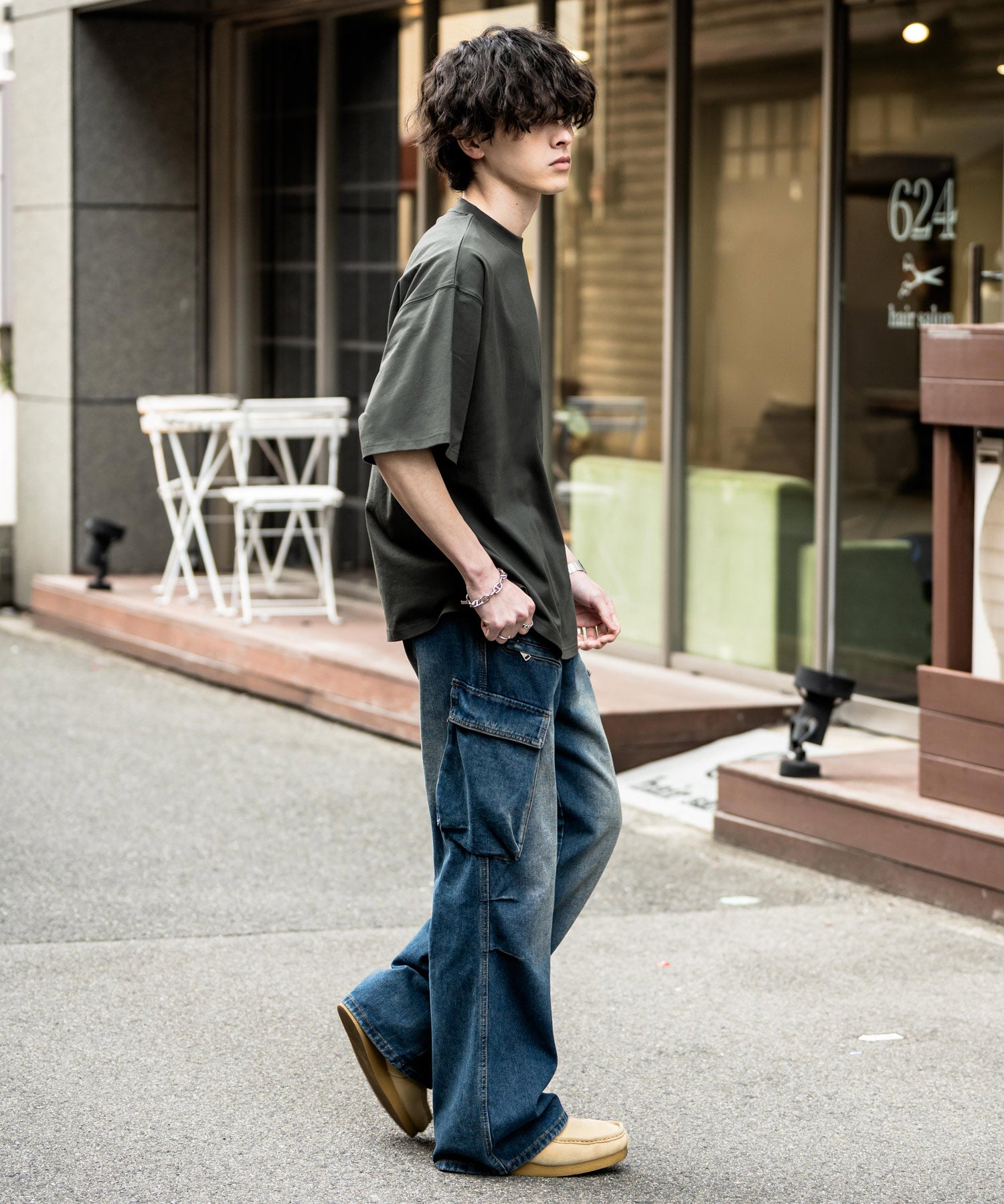 KANGOL 別注コラボ接触冷感ワンポイントロゴ刺繍半袖Tシャツ 15621