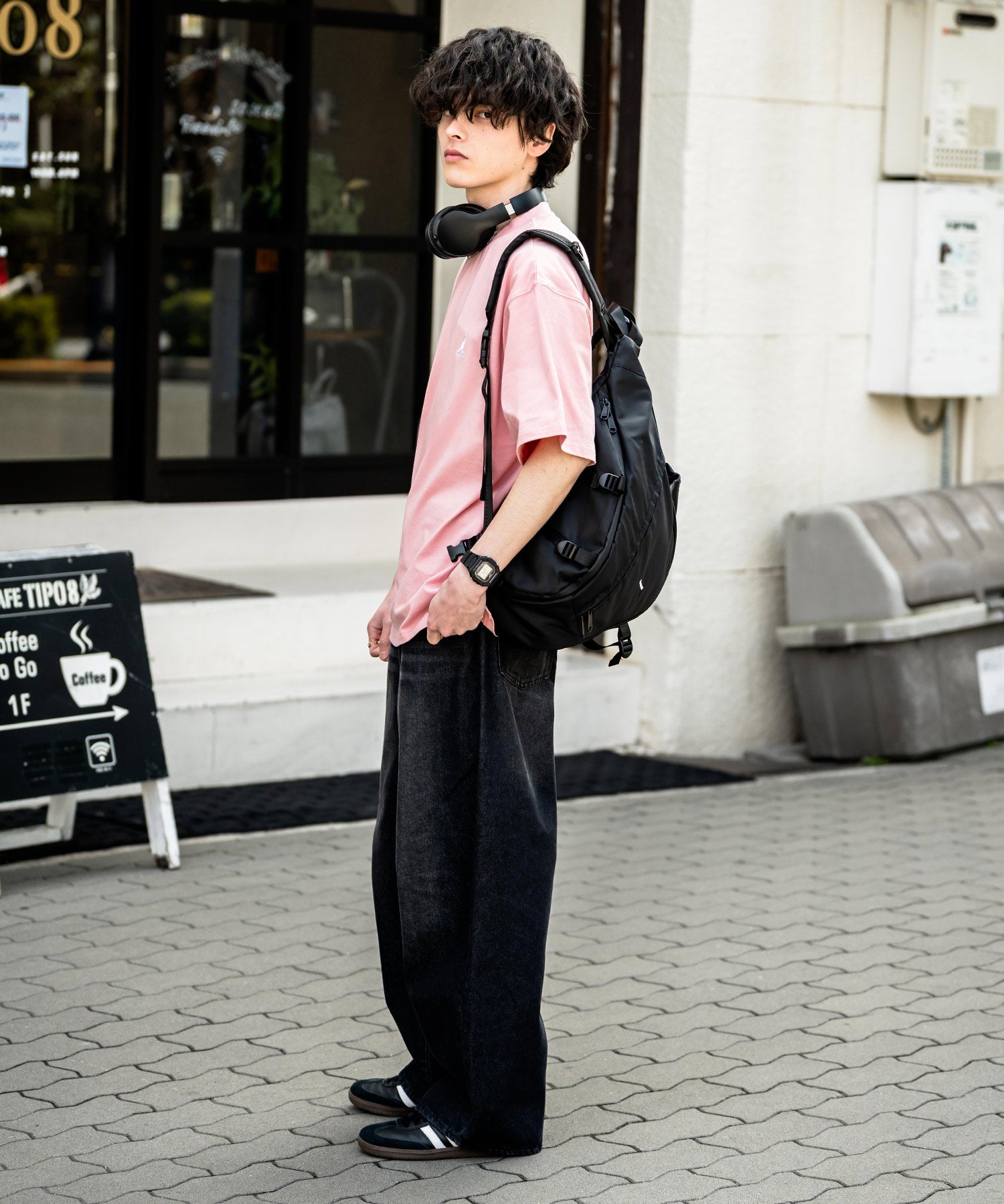 KANGOL 別注コラボ接触冷感ワンポイントロゴ刺繍半袖Tシャツ 15621