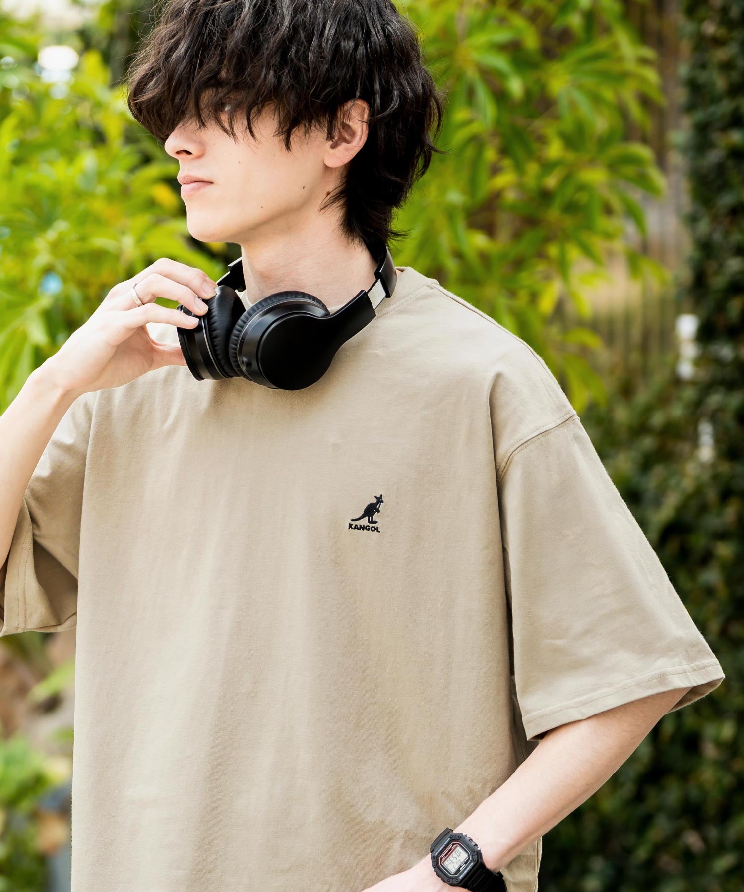 KANGOL カンゴール 別注コラボ 接触冷感オーバーサイズバックプリント半袖Tシャツ 15622