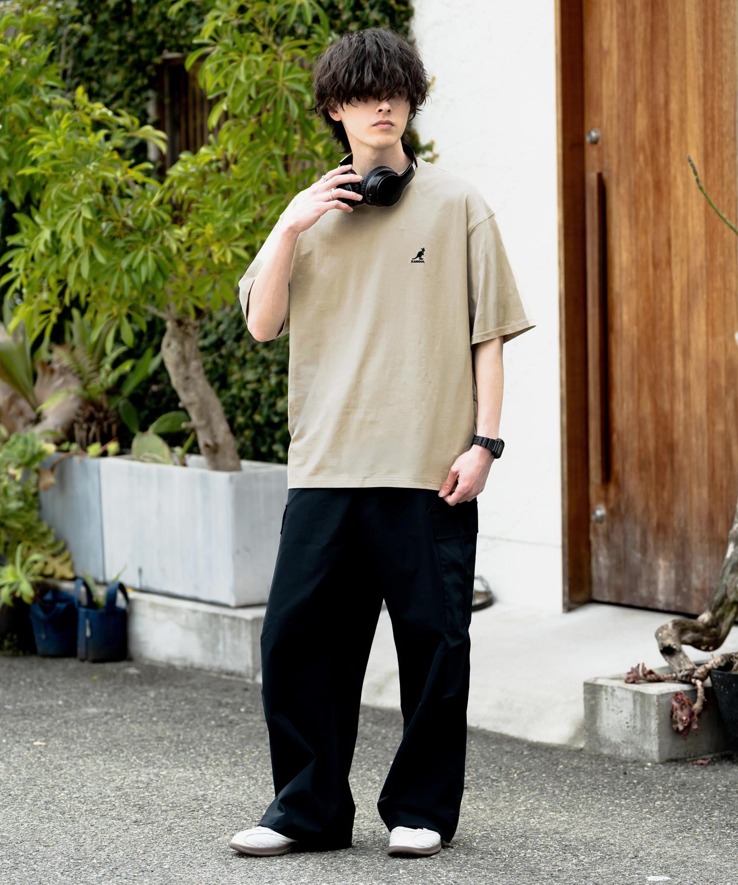 KANGOL カンゴール 別注コラボ 接触冷感オーバーサイズバックプリント半袖Tシャツ 15622