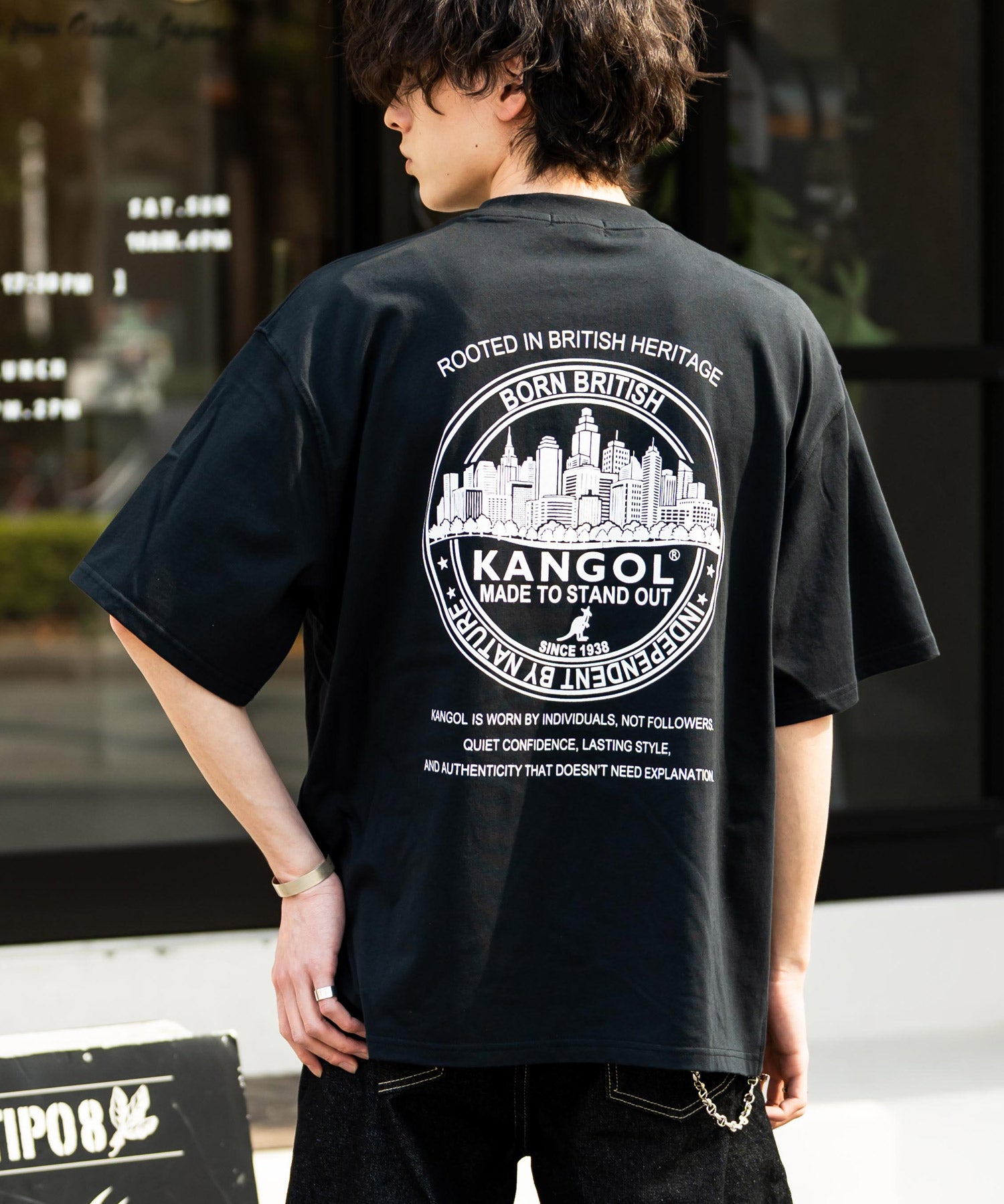 KANGOL カンゴール 別注コラボ 接触冷感オーバーサイズバックプリント半袖Tシャツ 15622
