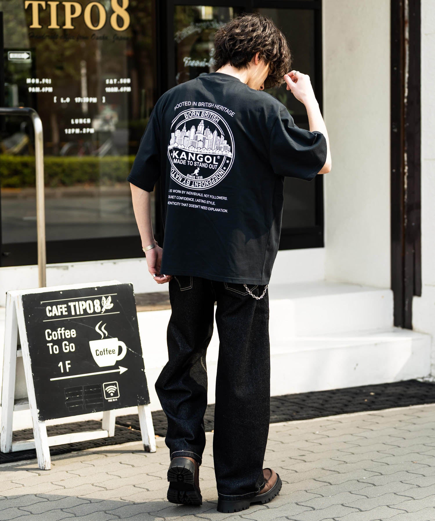 KANGOL カンゴール 別注コラボ 接触冷感オーバーサイズバックプリント半袖Tシャツ 15622