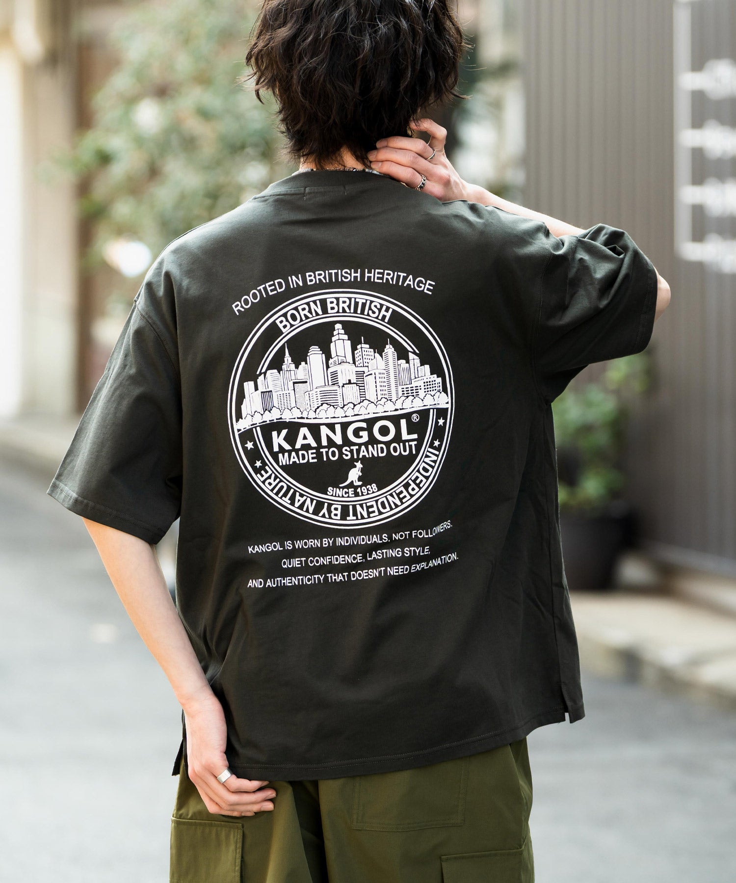 KANGOL カンゴール 別注コラボ 接触冷感オーバーサイズバックプリント半袖Tシャツ 15622