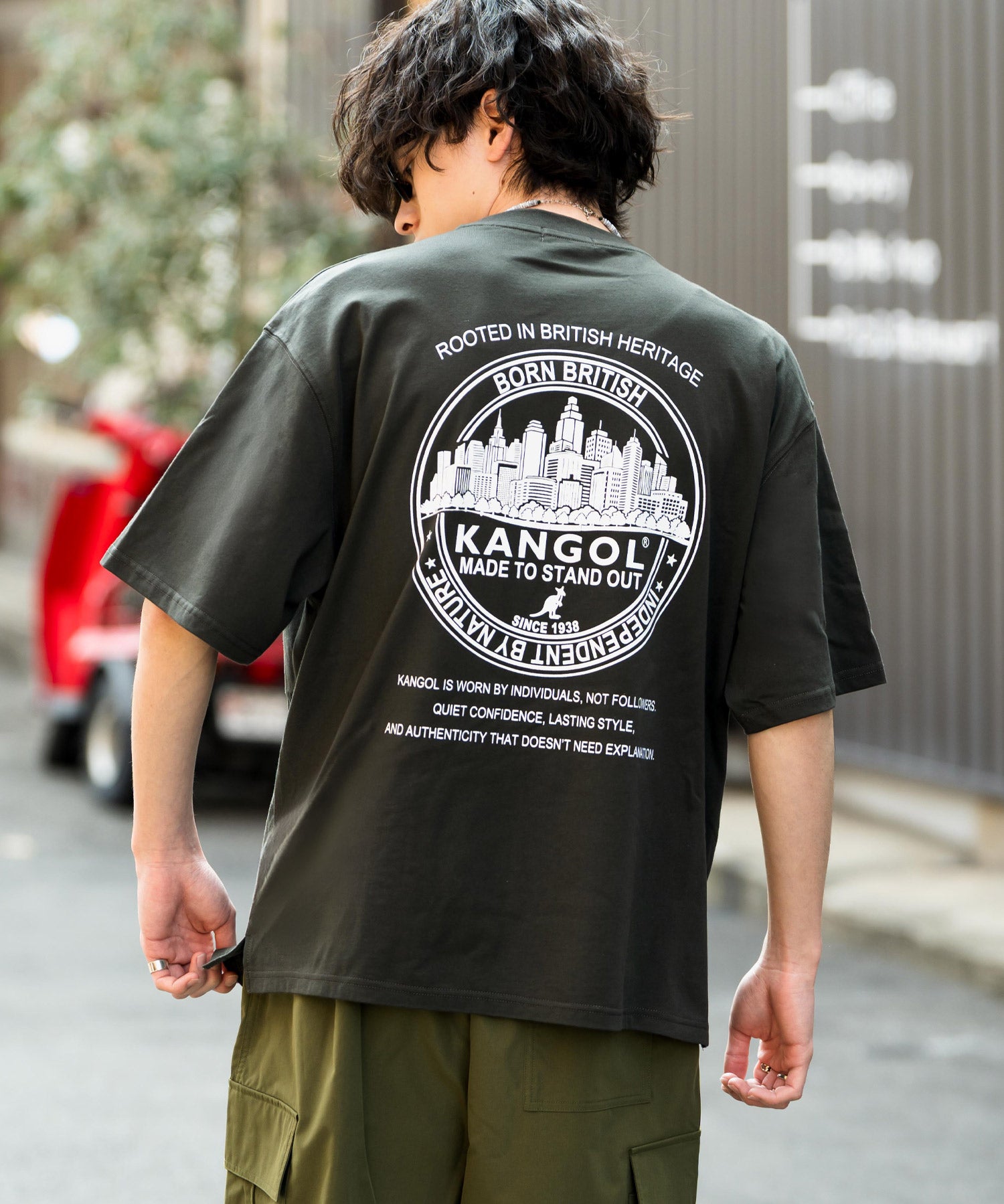 KANGOL カンゴール 別注コラボ 接触冷感オーバーサイズバックプリント半袖Tシャツ 15622