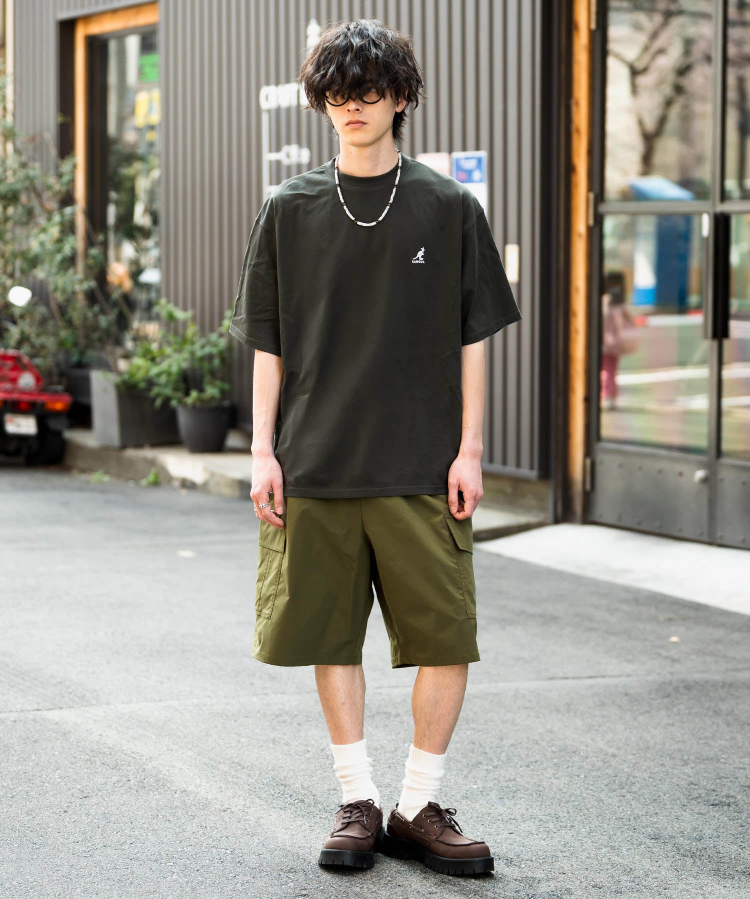 KANGOL カンゴール 別注コラボ 接触冷感オーバーサイズバックプリント半袖Tシャツ 15622