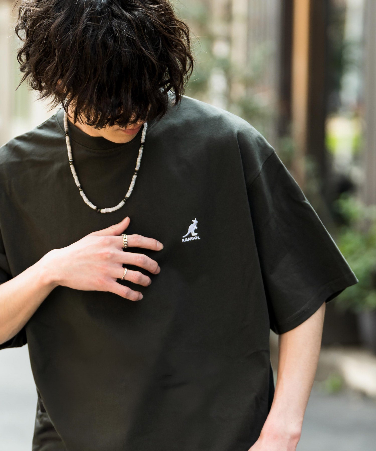 KANGOL カンゴール 別注コラボ 接触冷感オーバーサイズバックプリント半袖Tシャツ 15622