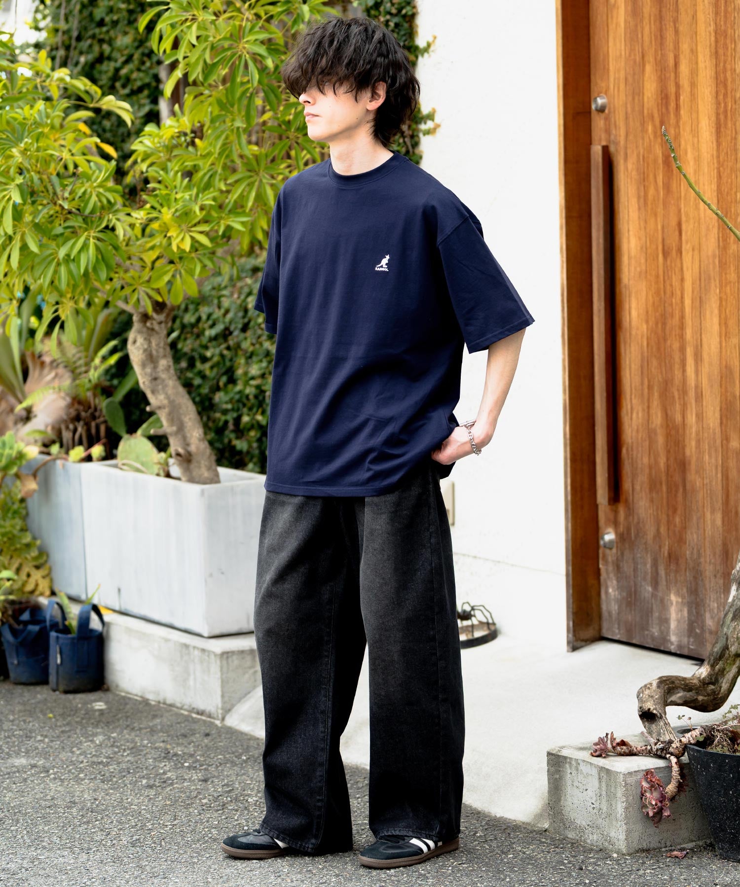 KANGOL カンゴール 別注コラボ 接触冷感オーバーサイズバックプリント半袖Tシャツ 15622