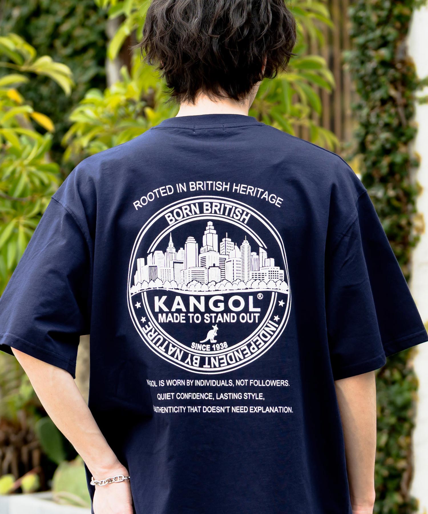 KANGOL カンゴール 別注コラボ 接触冷感オーバーサイズバックプリント半袖Tシャツ 15622