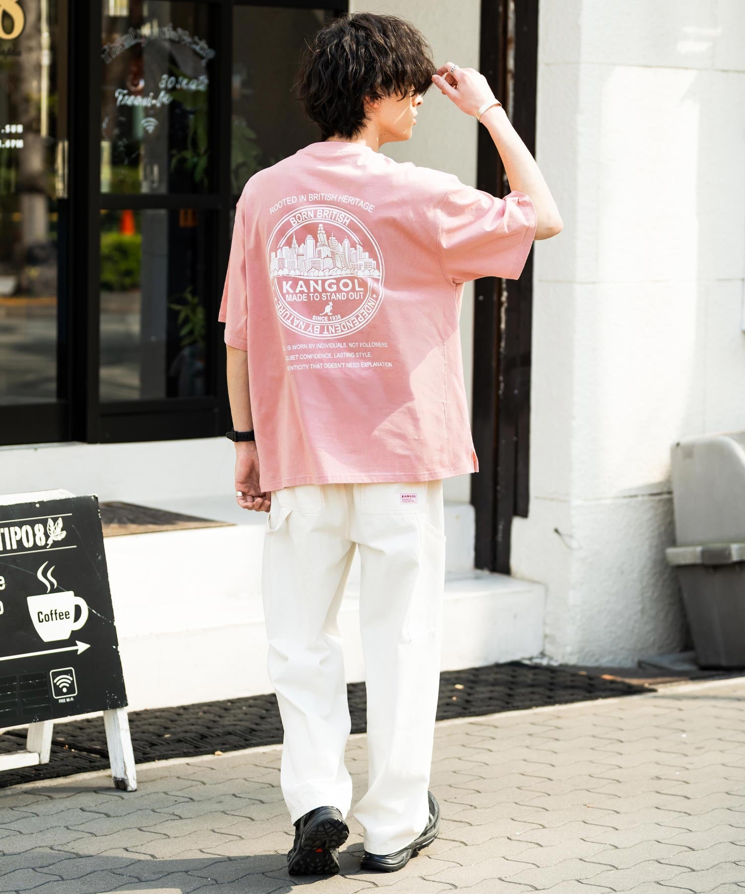 KANGOL カンゴール 別注コラボ 接触冷感オーバーサイズバックプリント半袖Tシャツ 15622