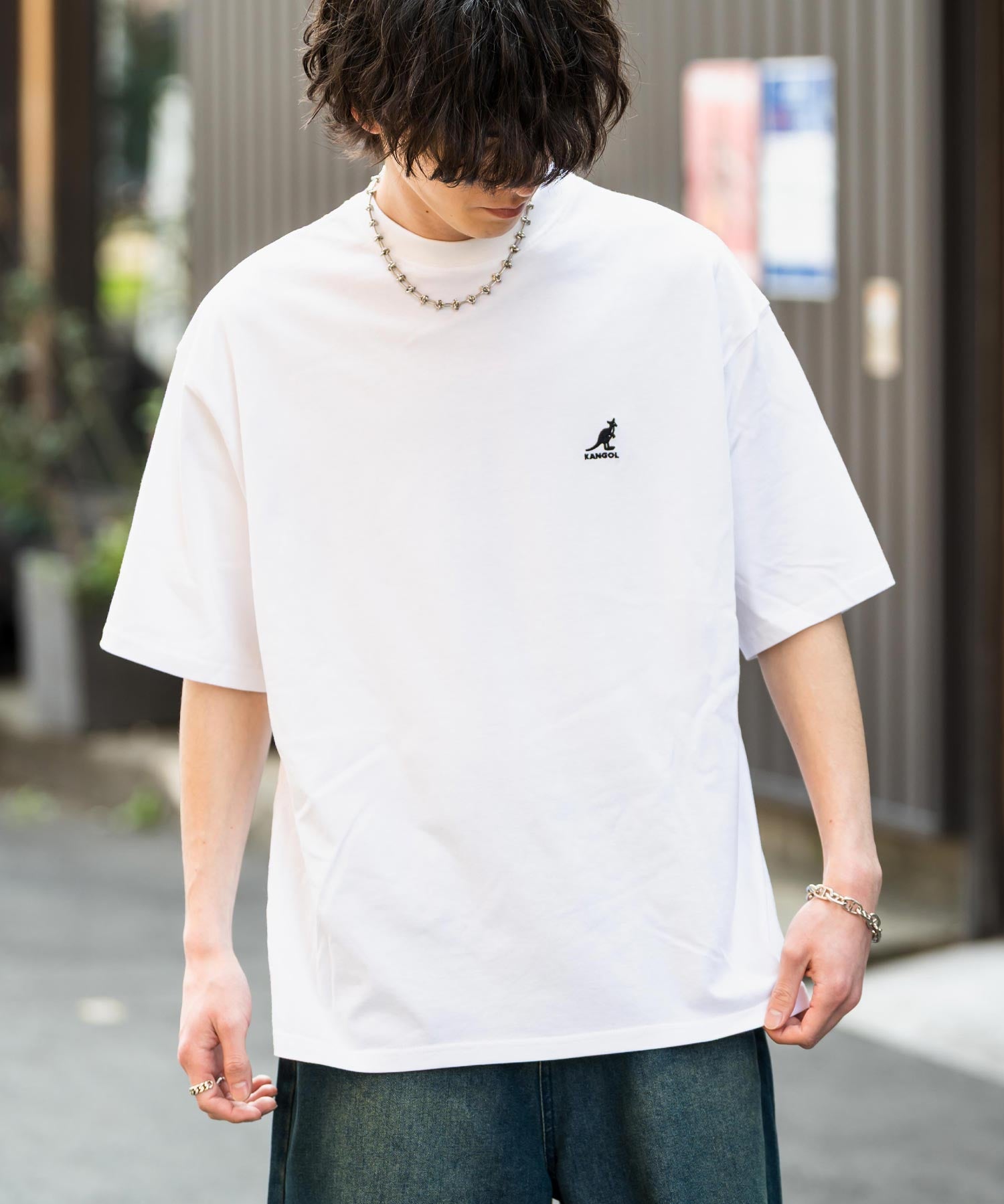 KANGOL カンゴール 別注コラボ 接触冷感オーバーサイズバックプリント半袖Tシャツ 15622