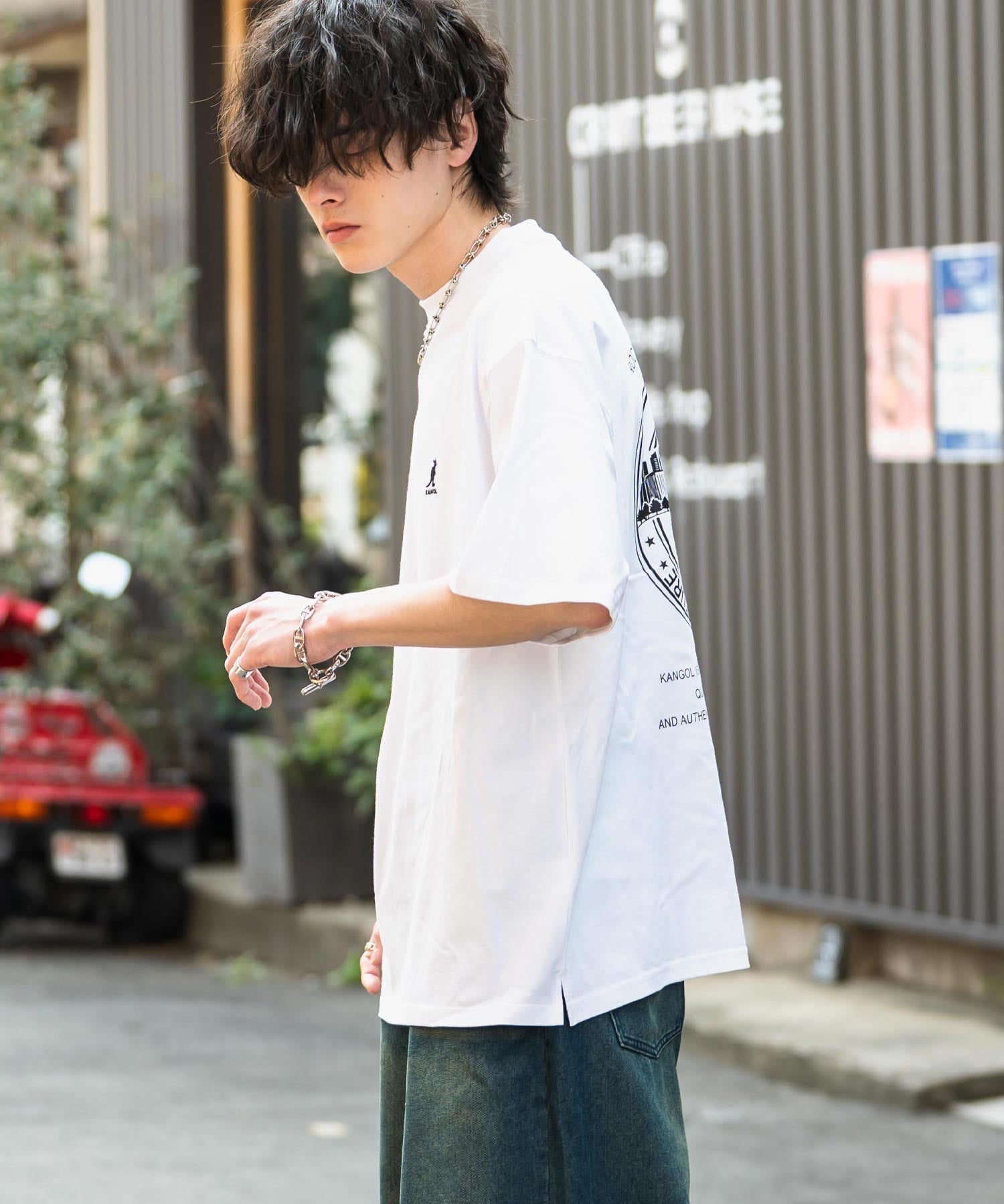 KANGOL カンゴール 別注コラボ 接触冷感オーバーサイズバックプリント半袖Tシャツ 15622