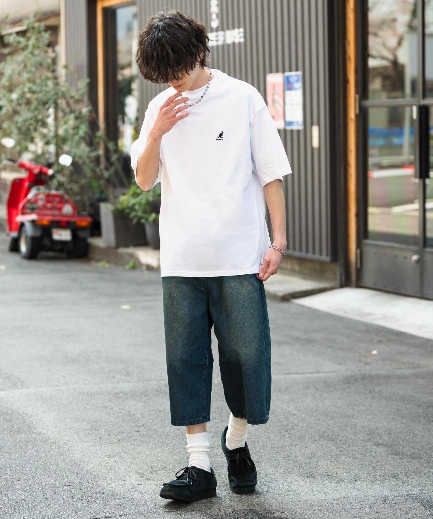 KANGOL カンゴール 別注コラボ 接触冷感オーバーサイズバックプリント半袖Tシャツ 15622