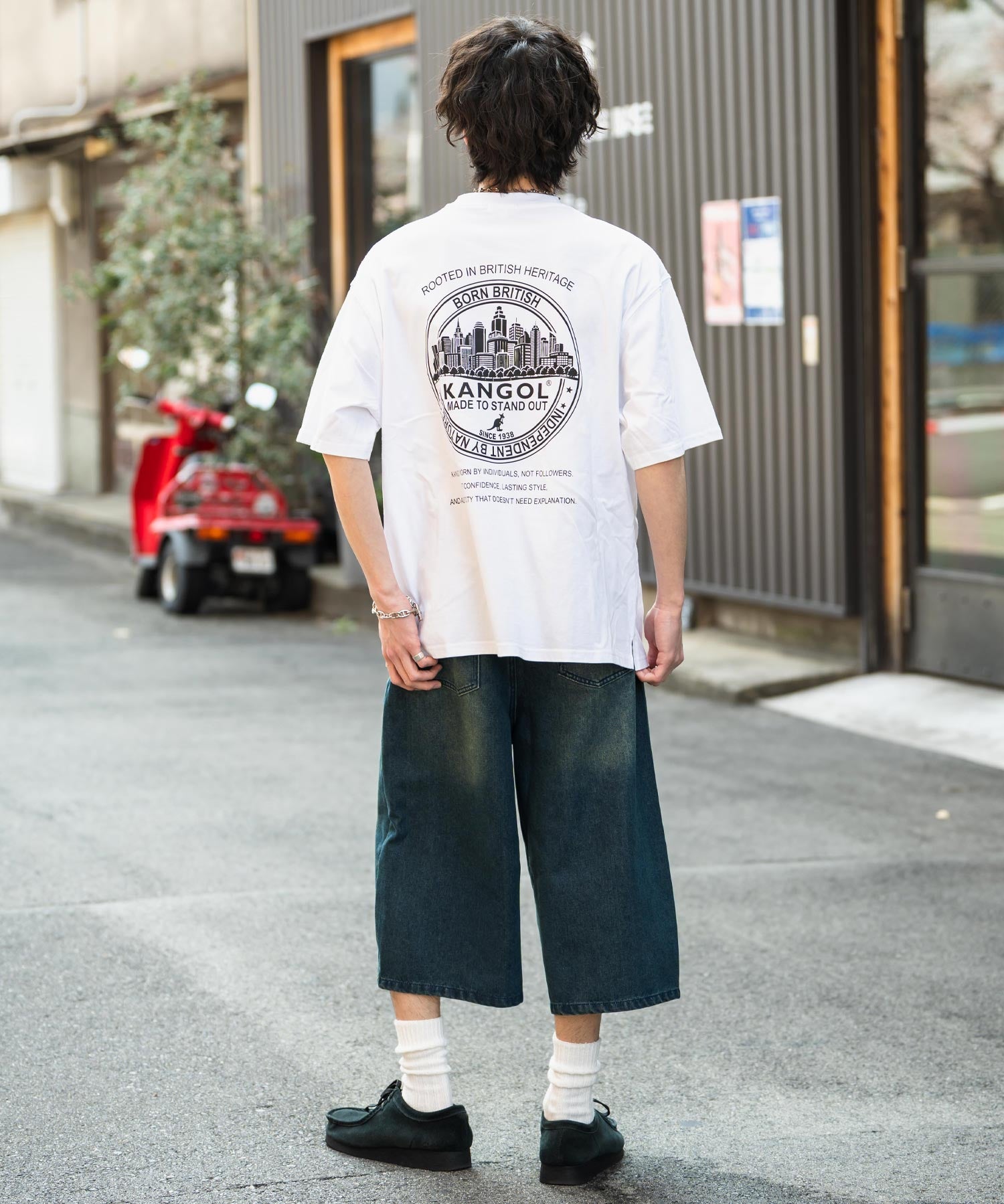 KANGOL カンゴール 別注コラボ 接触冷感オーバーサイズバックプリント半袖Tシャツ 15622