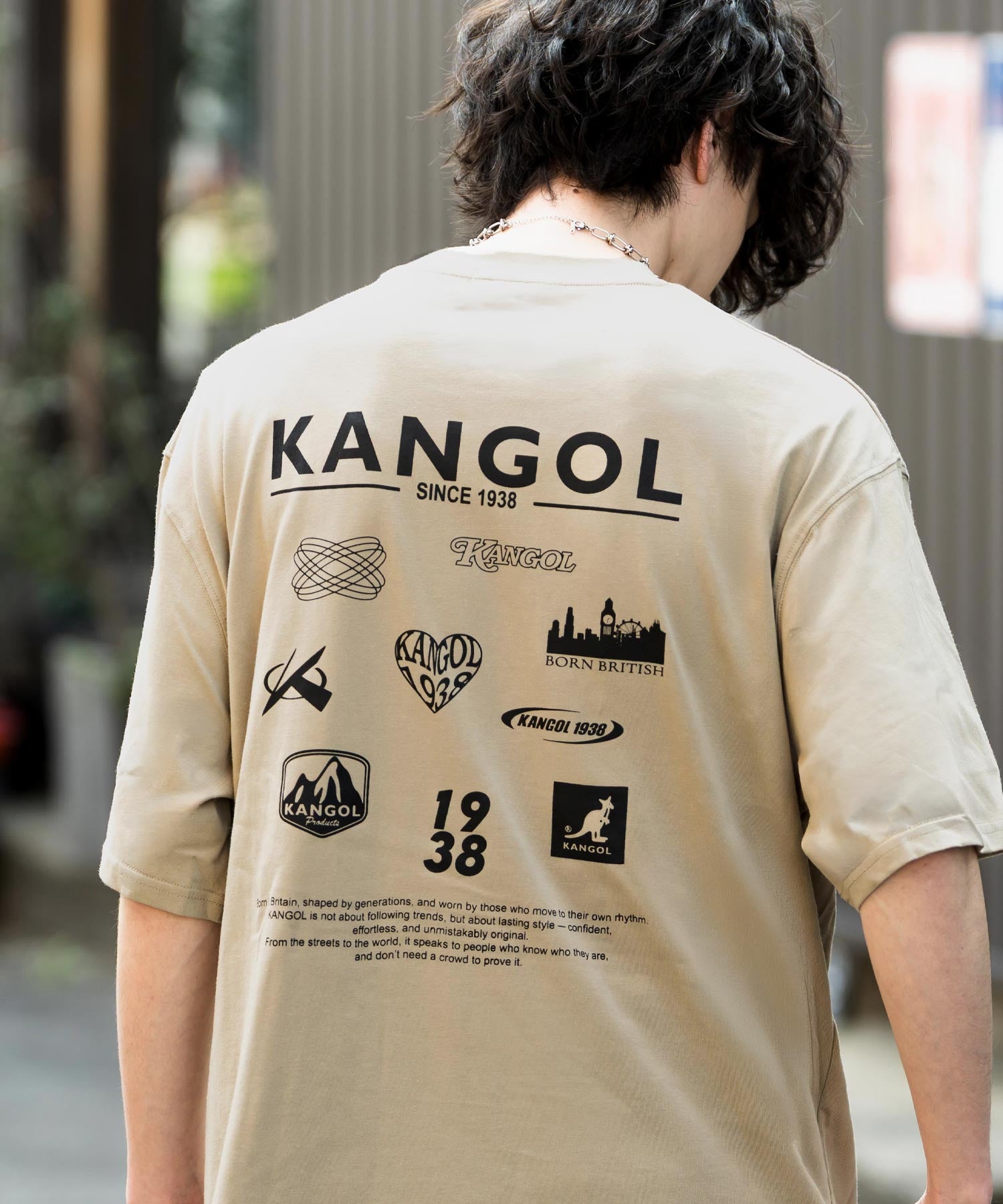 KANGOL カンゴール 別注コラボ 接触冷感オーバーサイズバックプリント半袖Tシャツ 15622