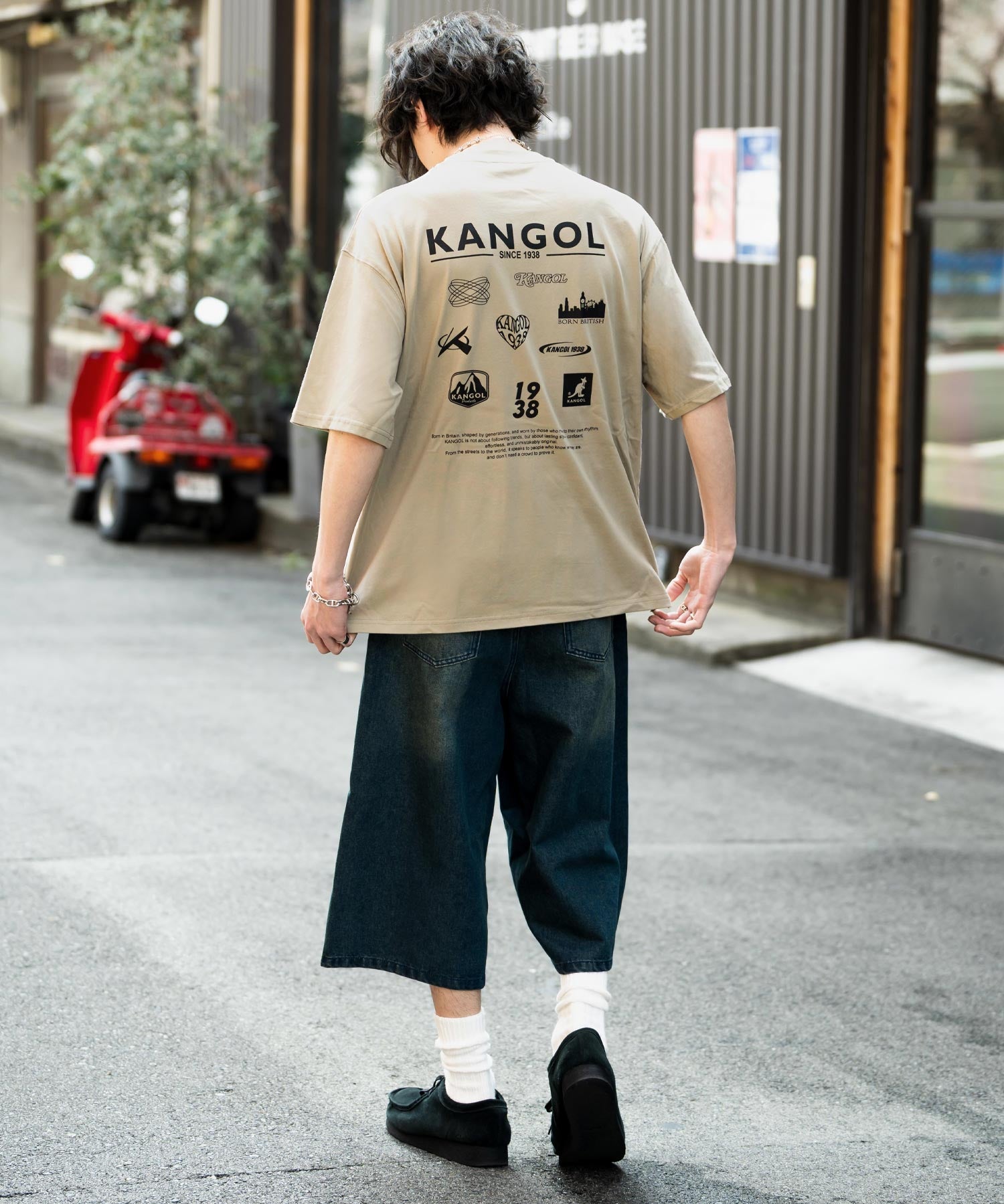 KANGOL カンゴール 別注コラボ 接触冷感オーバーサイズバックプリント半袖Tシャツ 15622