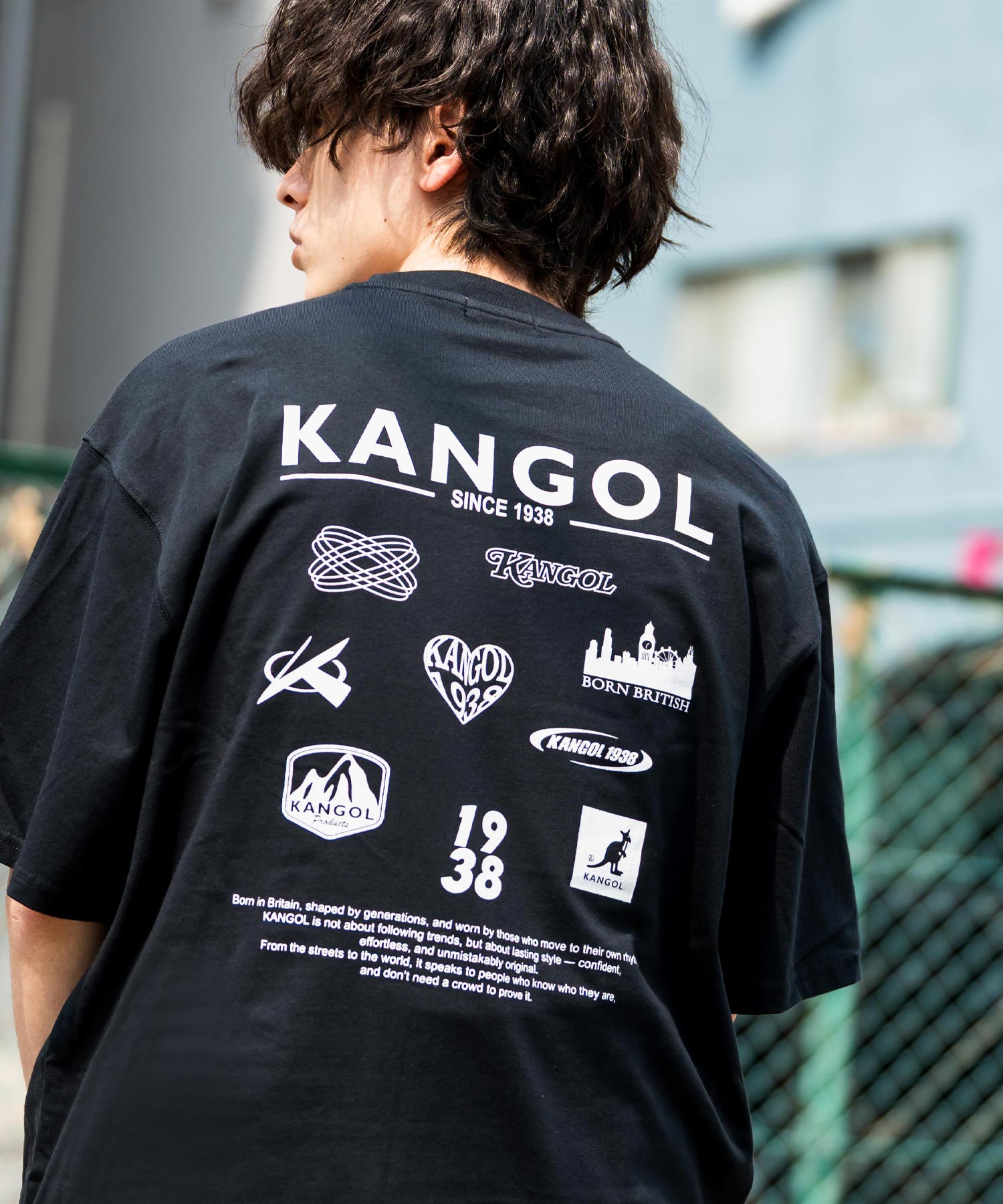 KANGOL カンゴール 別注コラボ 接触冷感オーバーサイズバックプリント半袖Tシャツ 15622