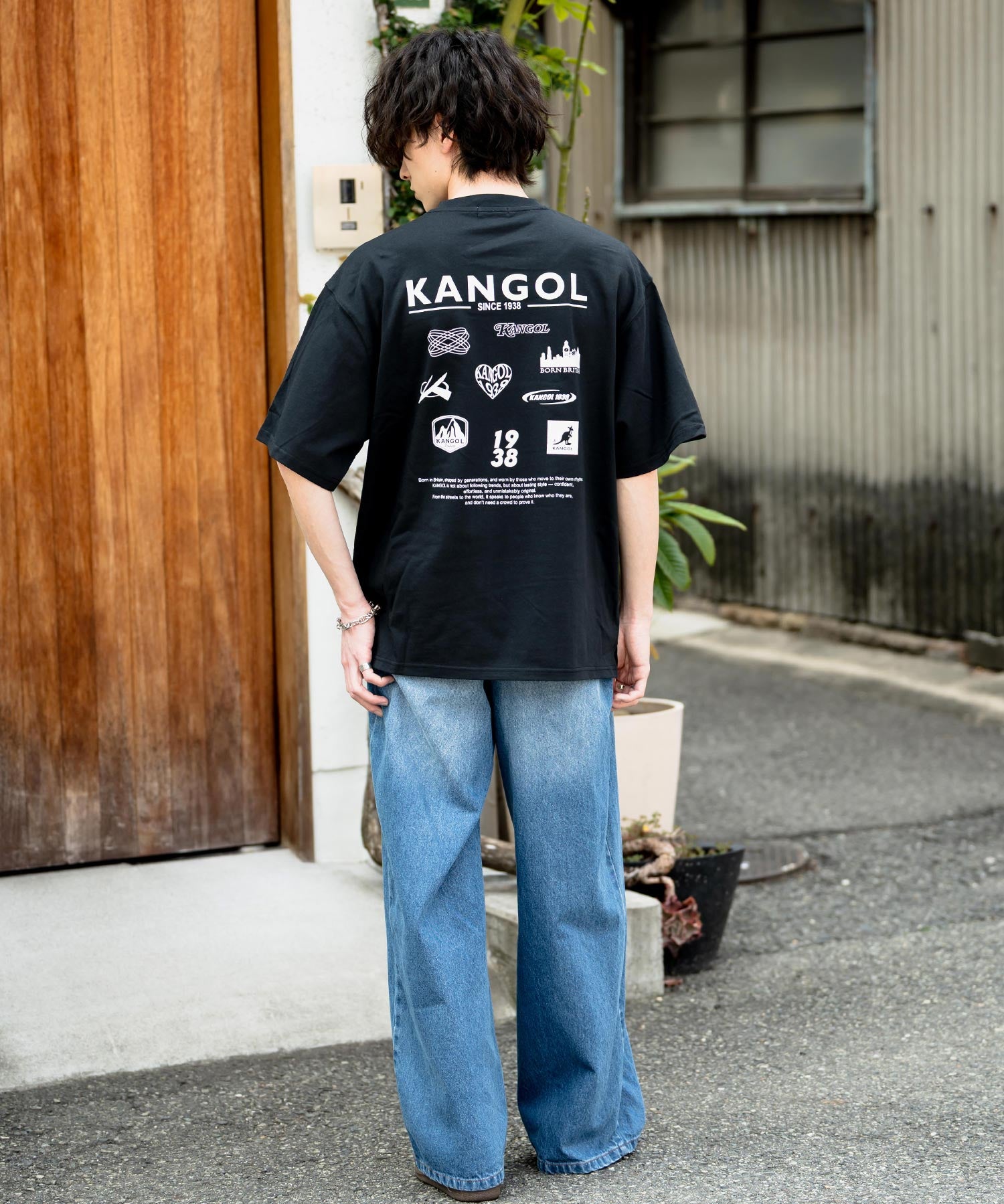 KANGOL カンゴール 別注コラボ 接触冷感オーバーサイズバックプリント半袖Tシャツ 15622