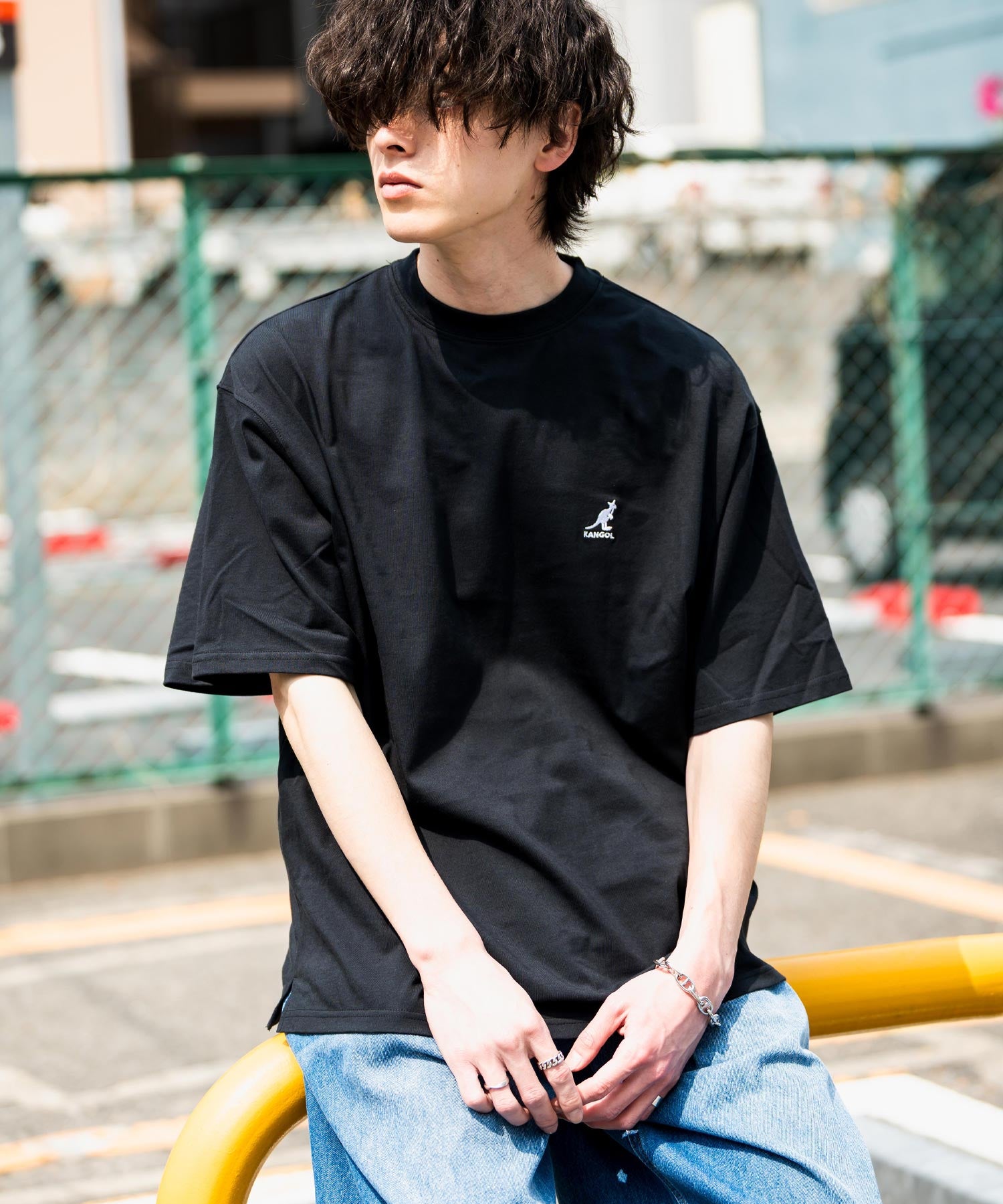 KANGOL カンゴール 別注コラボ 接触冷感オーバーサイズバックプリント半袖Tシャツ 15622
