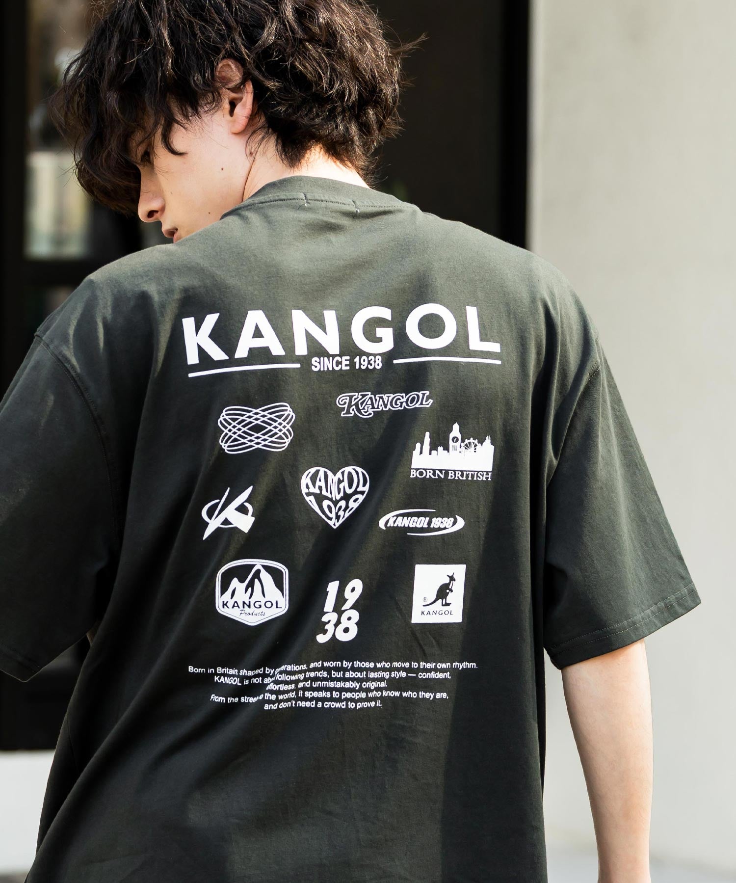 KANGOL カンゴール 別注コラボ 接触冷感オーバーサイズバックプリント半袖Tシャツ 15622