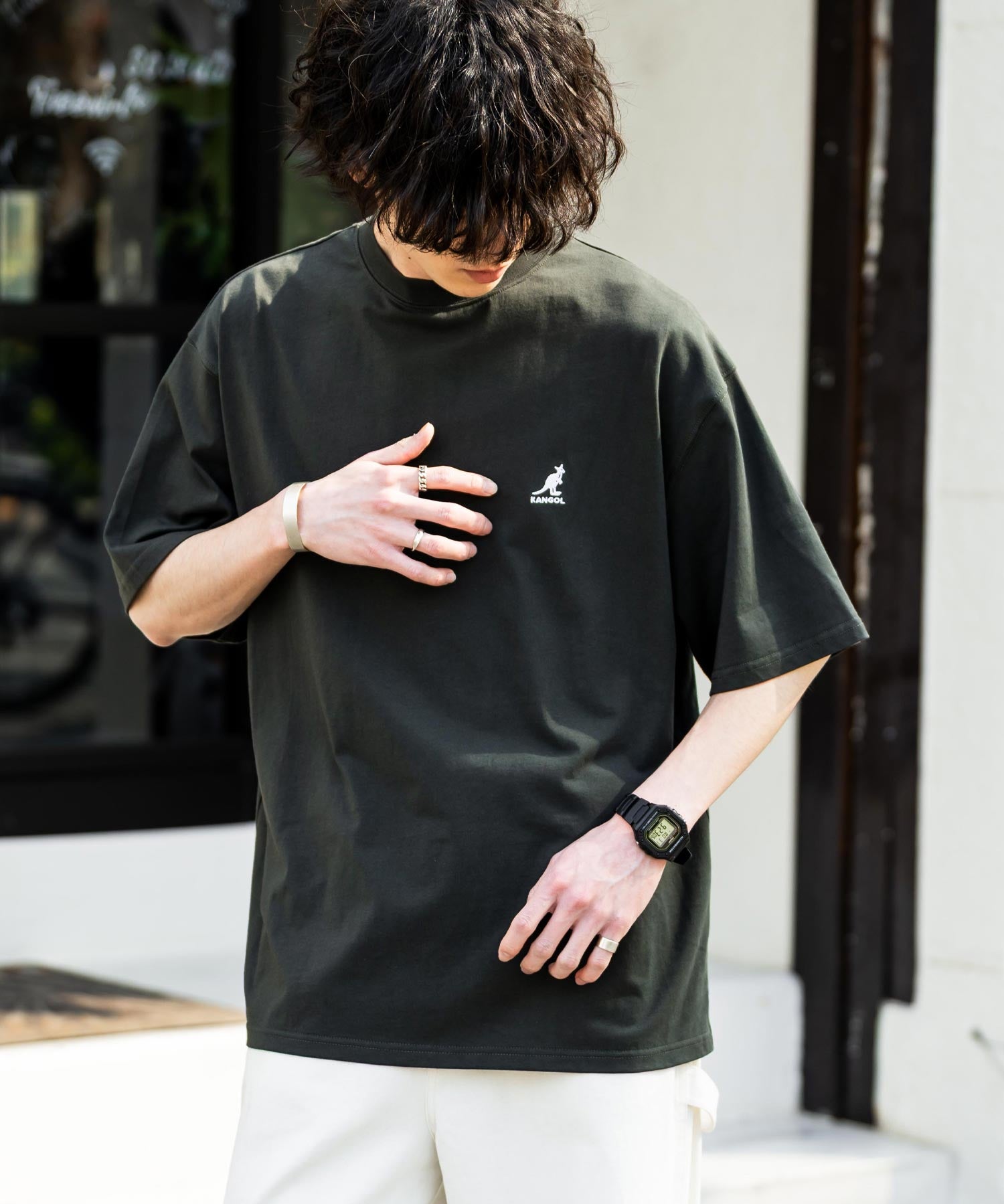 KANGOL カンゴール 別注コラボ 接触冷感オーバーサイズバックプリント半袖Tシャツ 15622