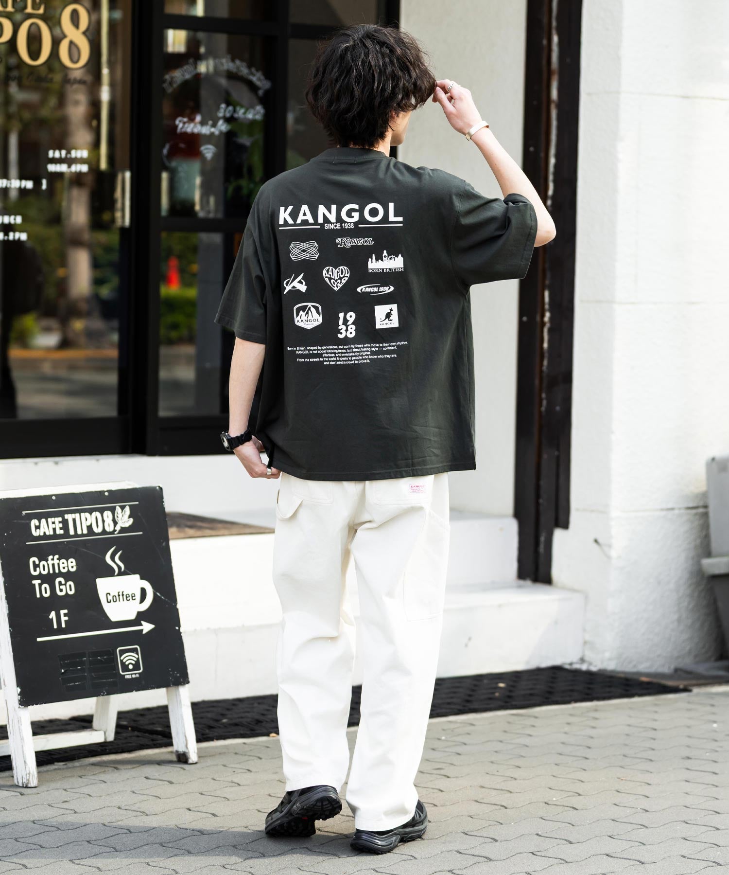 KANGOL カンゴール 別注コラボ 接触冷感オーバーサイズバックプリント半袖Tシャツ 15622
