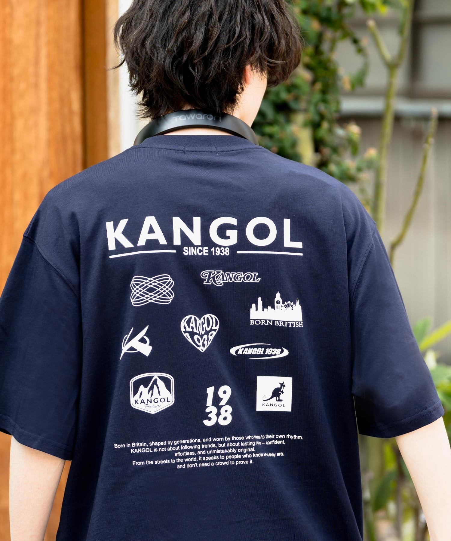 KANGOL カンゴール 別注コラボ 接触冷感オーバーサイズバックプリント半袖Tシャツ 15622