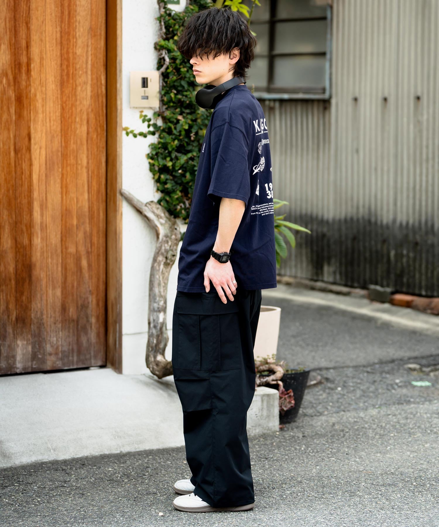 KANGOL カンゴール 別注コラボ 接触冷感オーバーサイズバックプリント半袖Tシャツ 15622