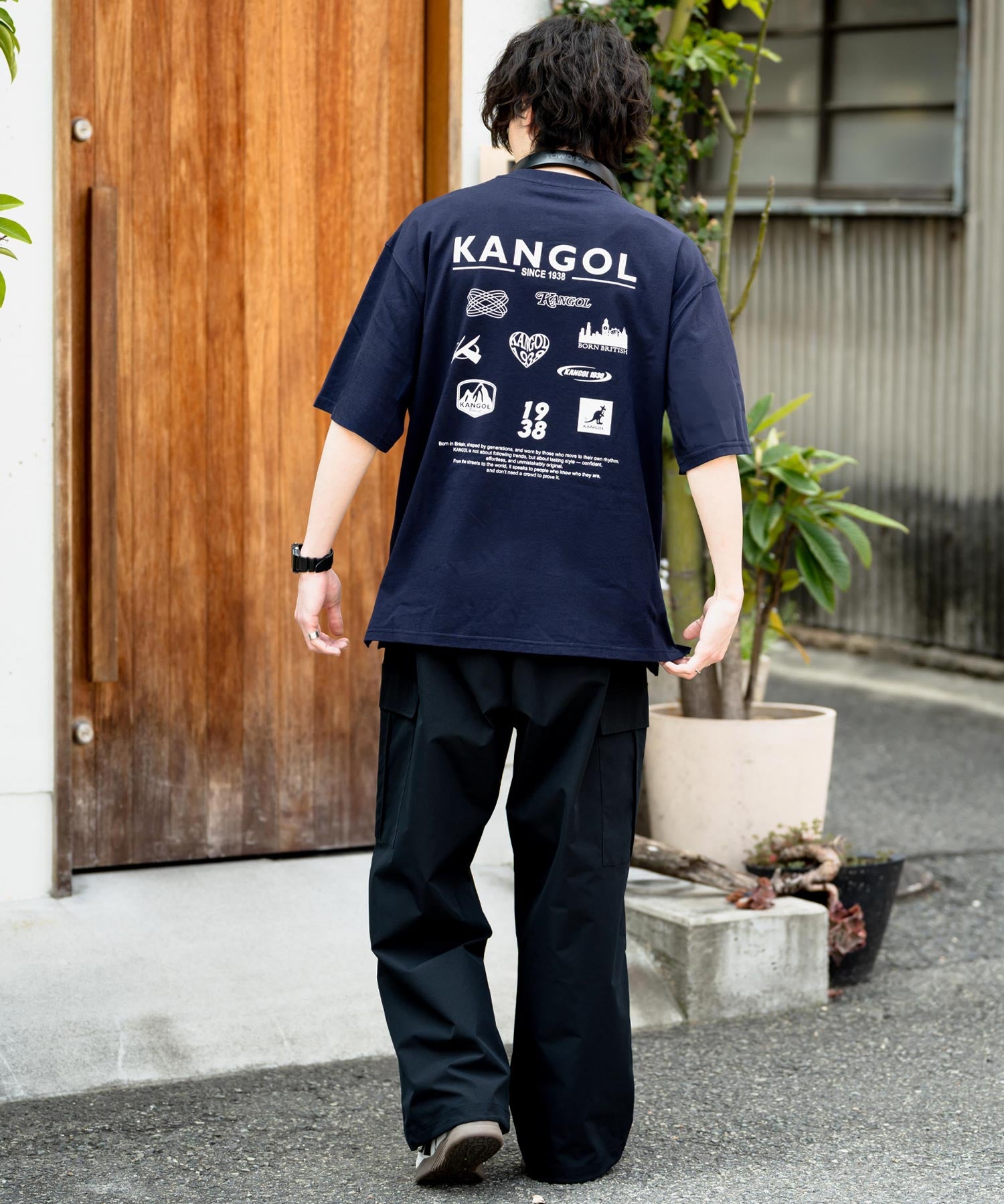 KANGOL カンゴール 別注コラボ 接触冷感オーバーサイズバックプリント半袖Tシャツ 15622