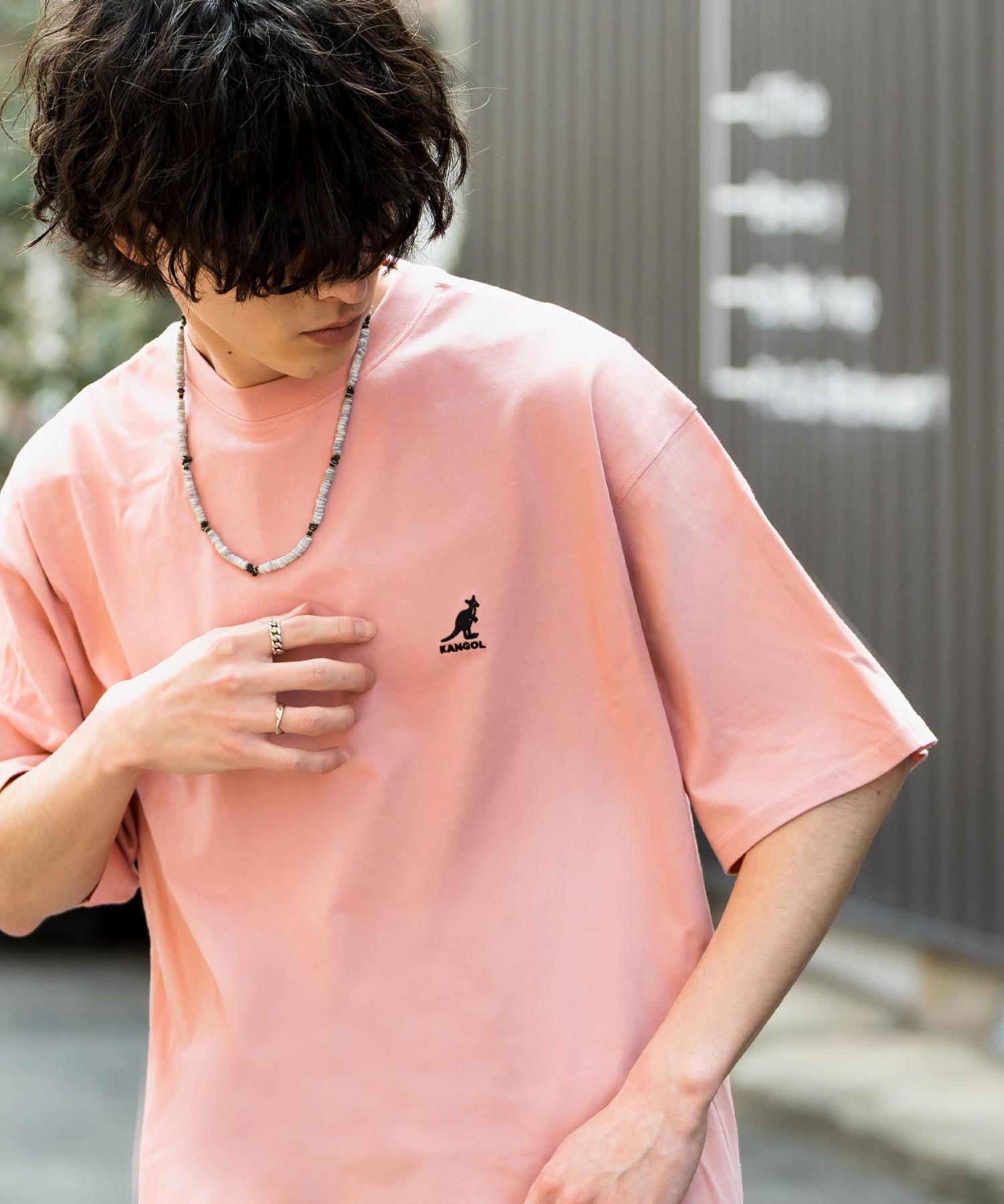 KANGOL カンゴール 別注コラボ 接触冷感オーバーサイズバックプリント半袖Tシャツ 15622