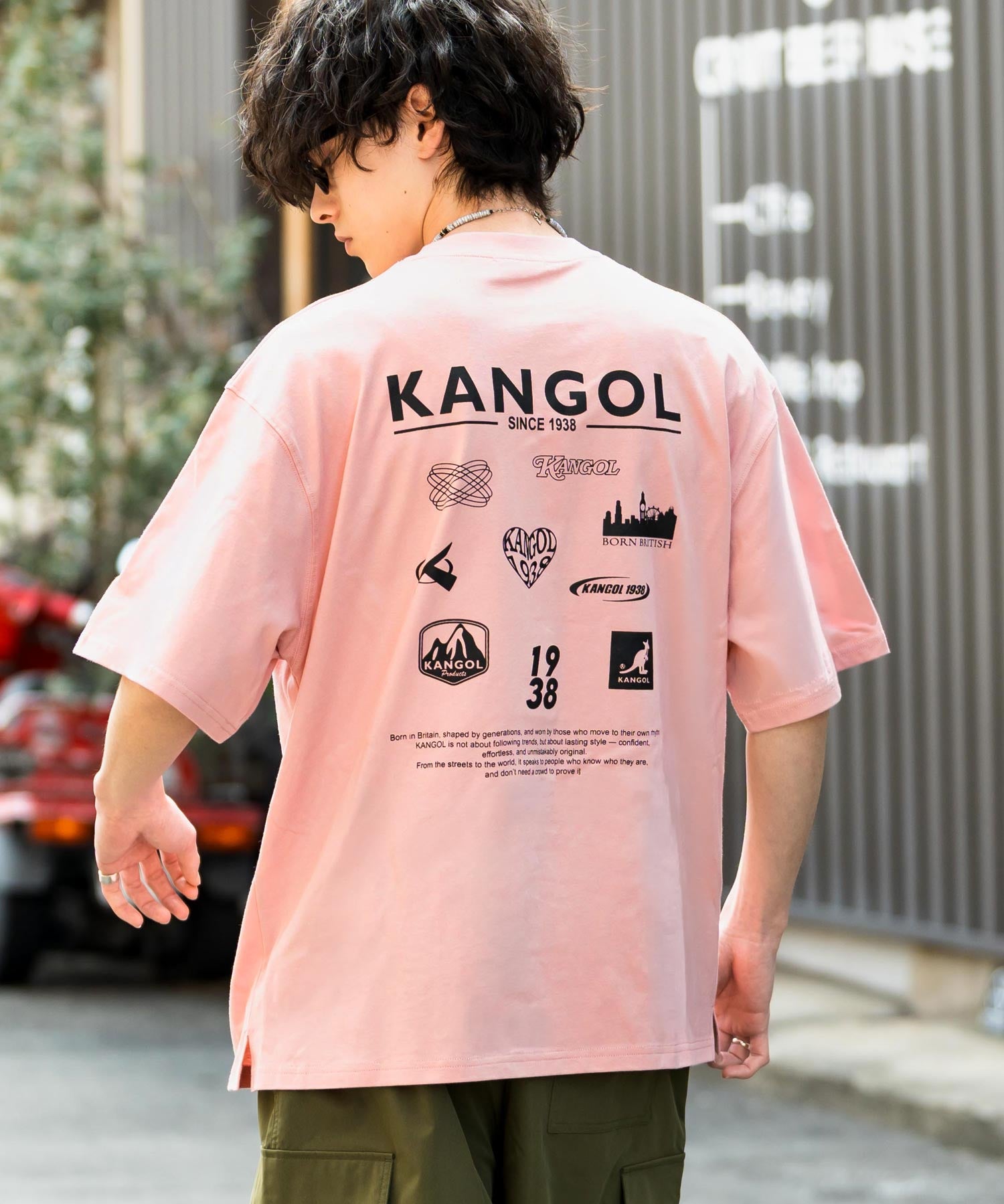 KANGOL カンゴール 別注コラボ 接触冷感オーバーサイズバックプリント半袖Tシャツ 15622