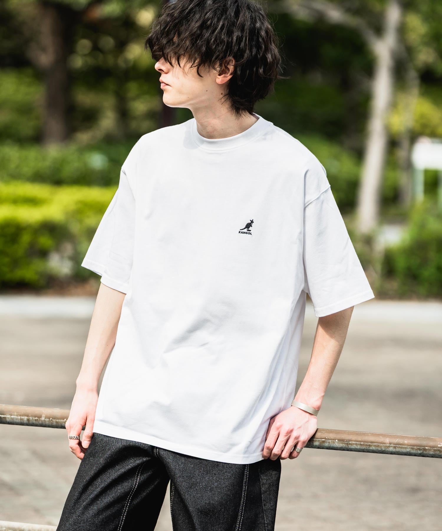 KANGOL カンゴール 別注コラボ 接触冷感オーバーサイズバックプリント半袖Tシャツ 15622
