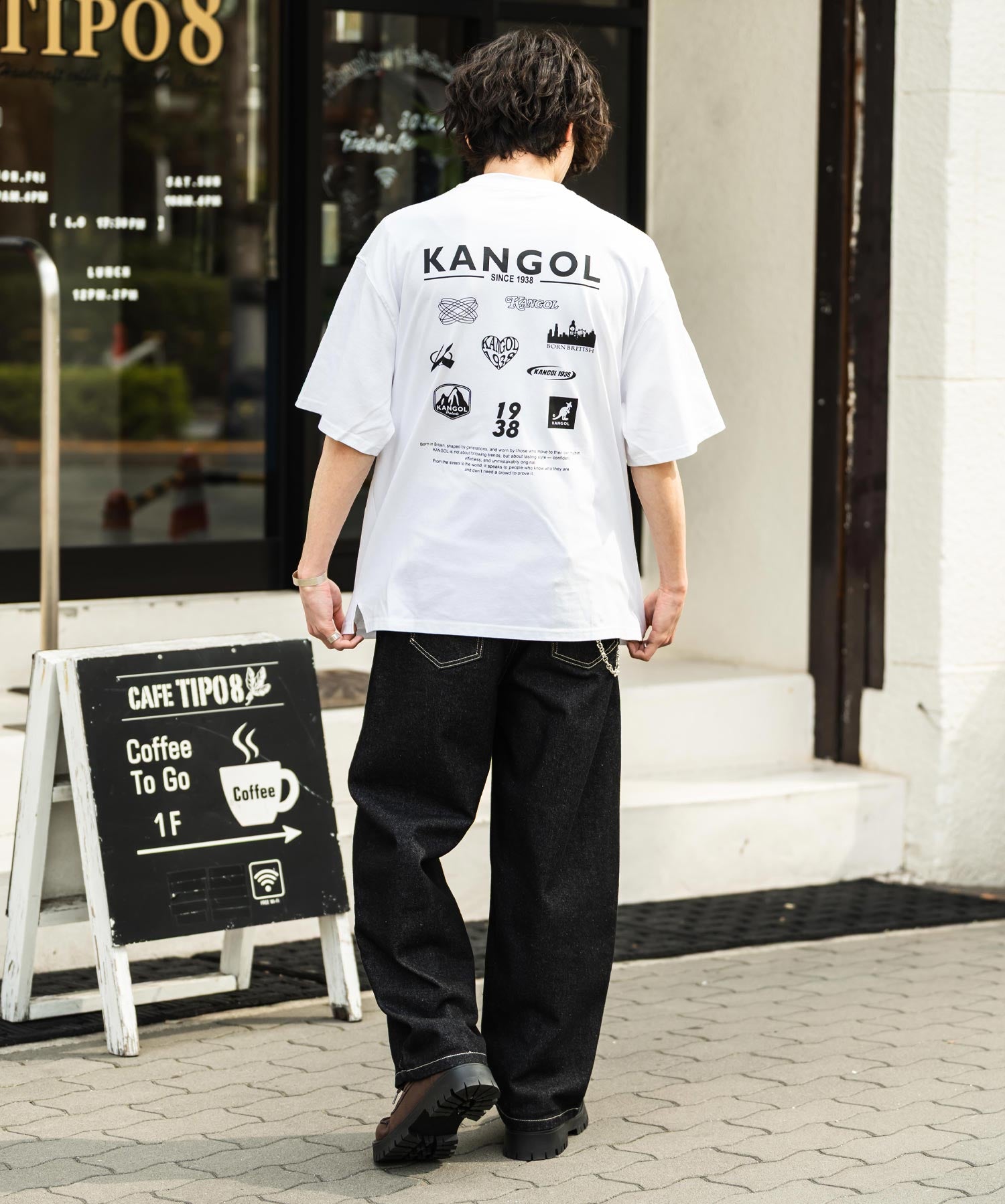 KANGOL カンゴール 別注コラボ 接触冷感オーバーサイズバックプリント半袖Tシャツ 15622