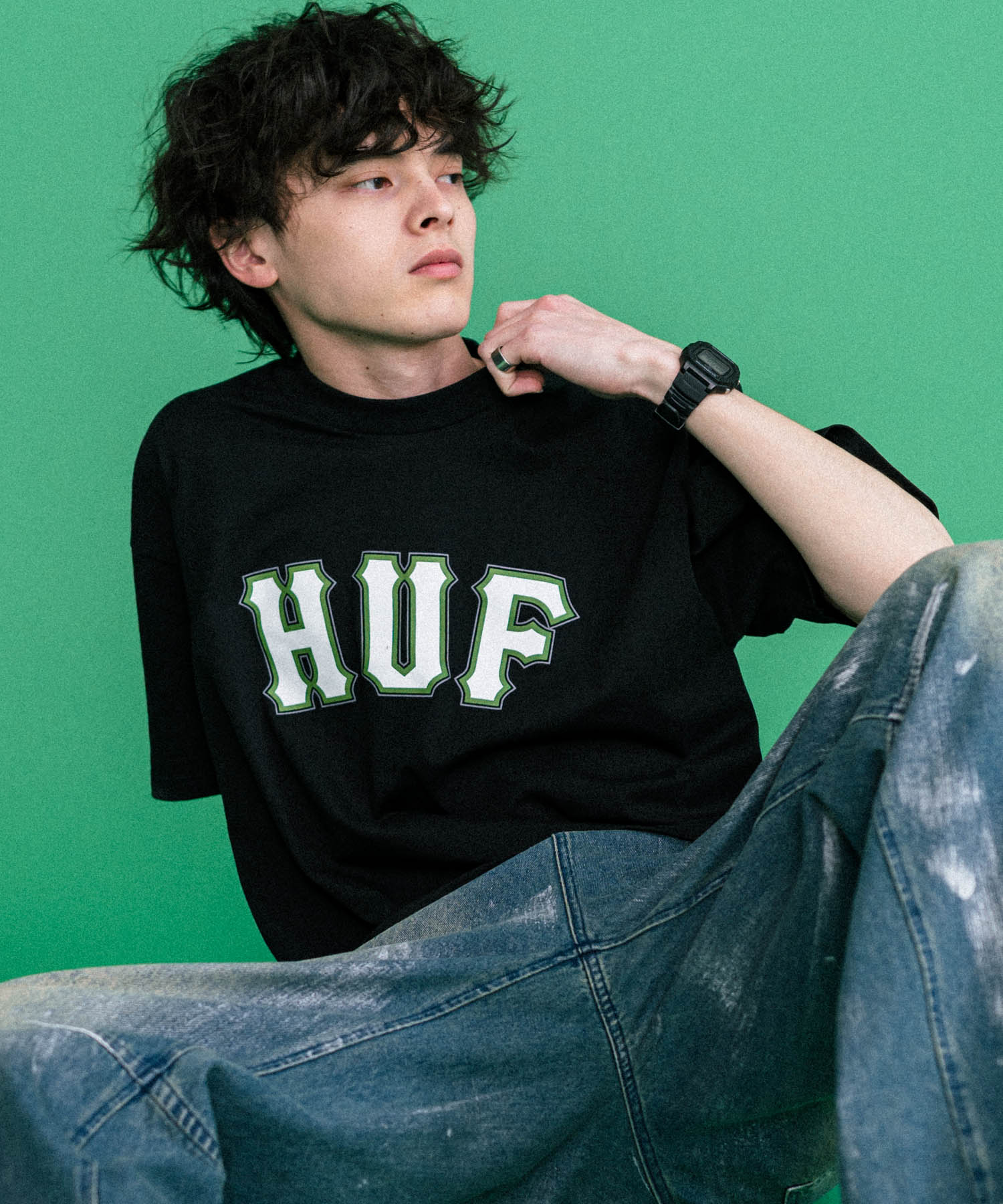 HUF ハフ オーバーサイズアソートプリント半袖Tシャツ 15626