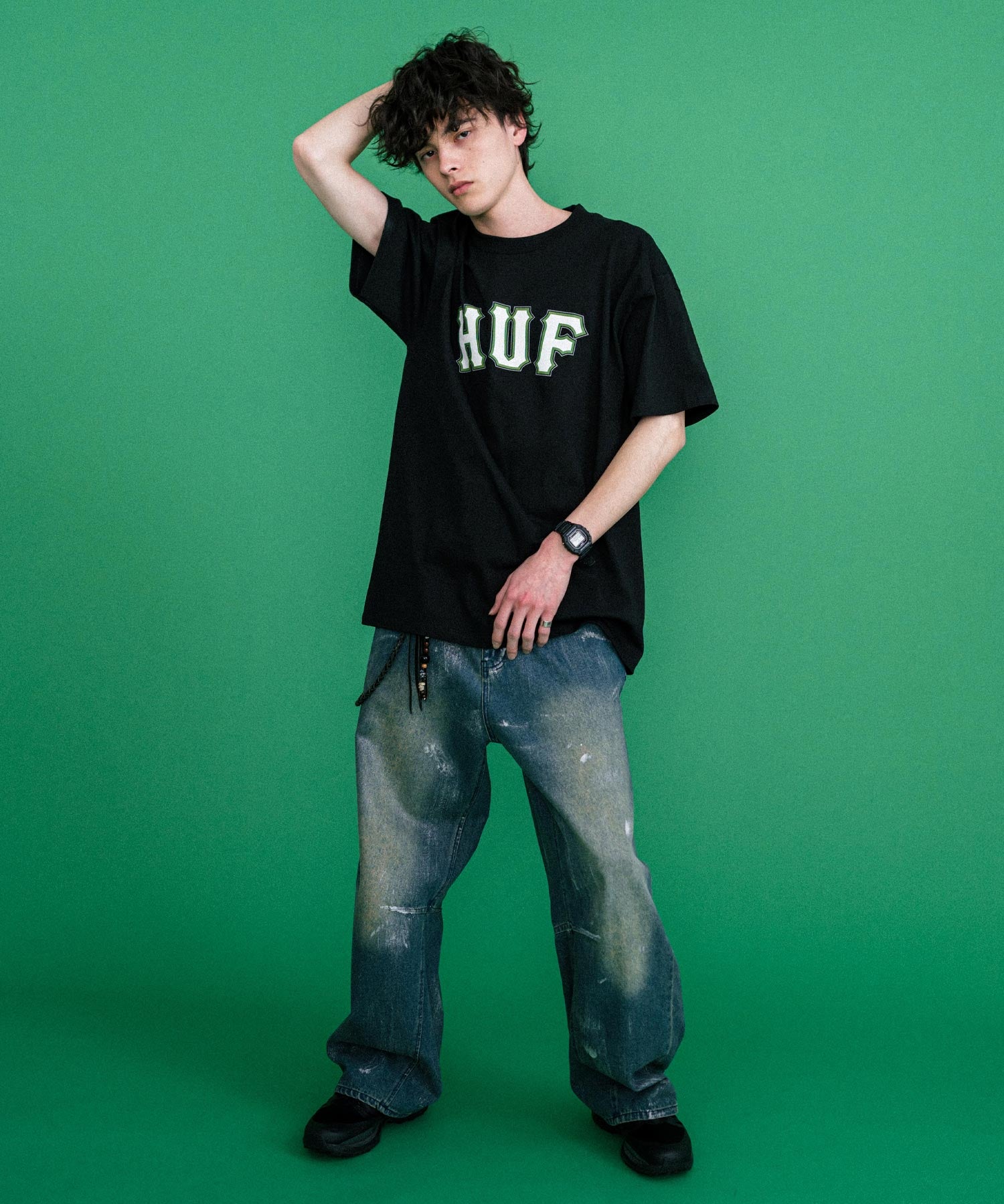 HUF ハフ オーバーサイズアソートプリント半袖Tシャツ 15626
