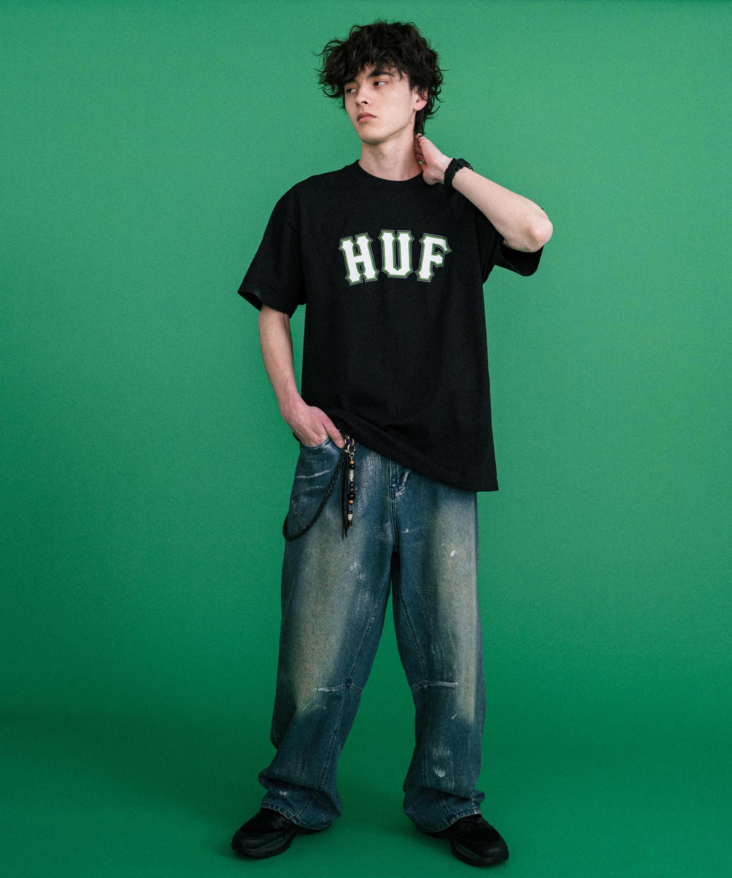 新色追加 HUF ハフ オーバーサイズアソートプリント半袖Tシャツ 15626